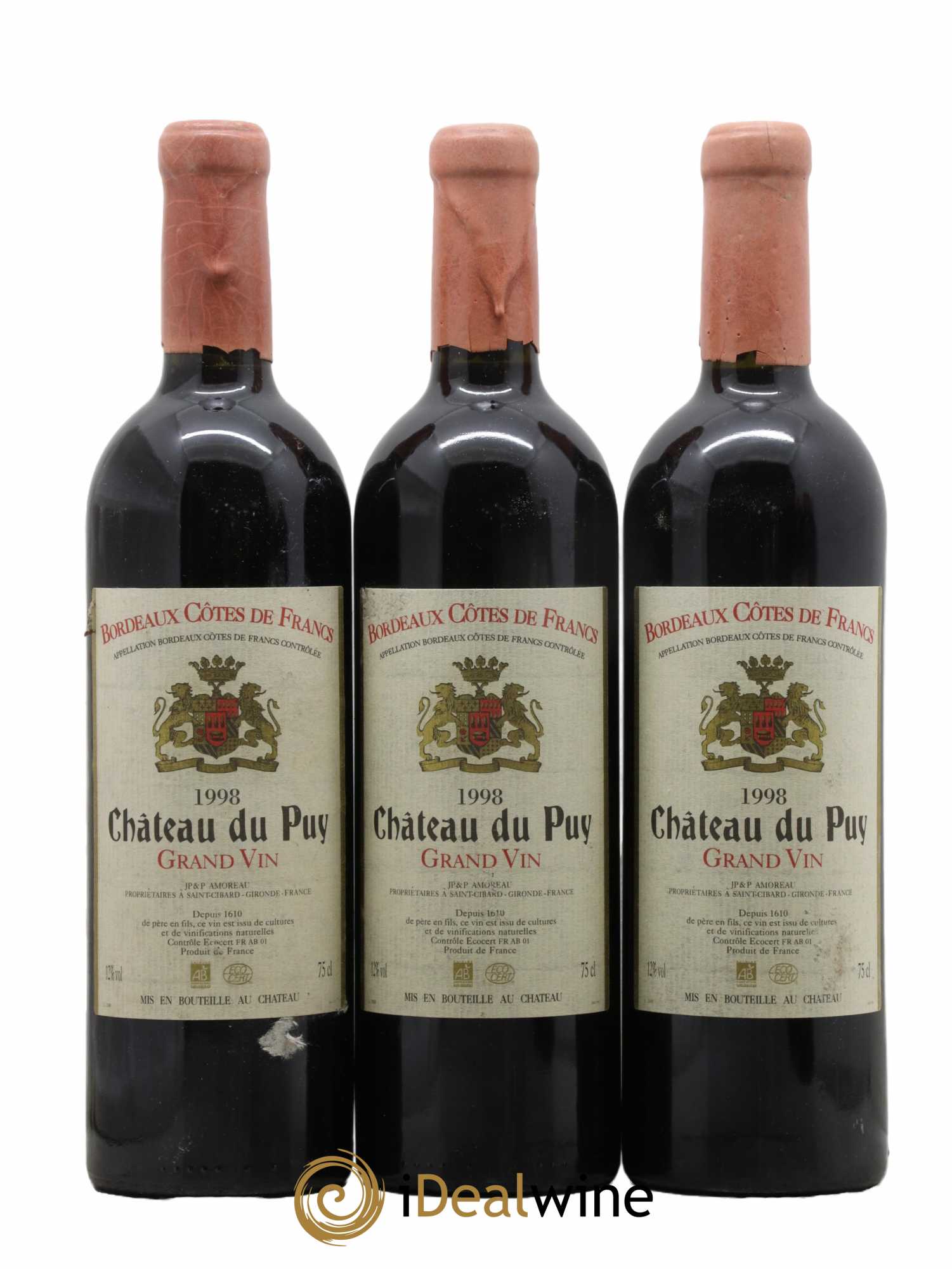 Château Le Puy 1998 - Lot de 3 bouteilles - 0