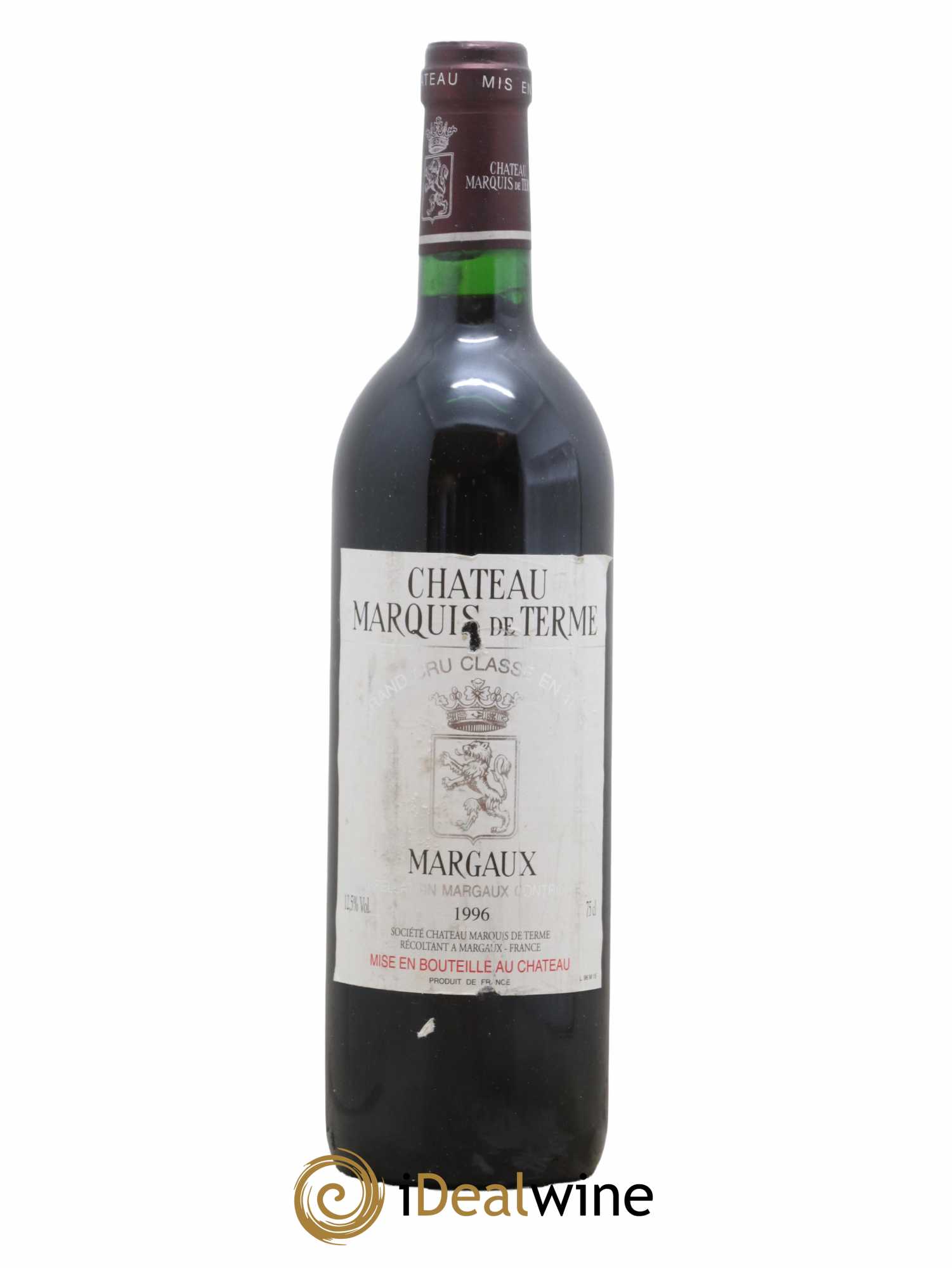 Château Marquis de Terme 4ème Grand Cru Classé 1996 - Lot de 1 bouteille - 0