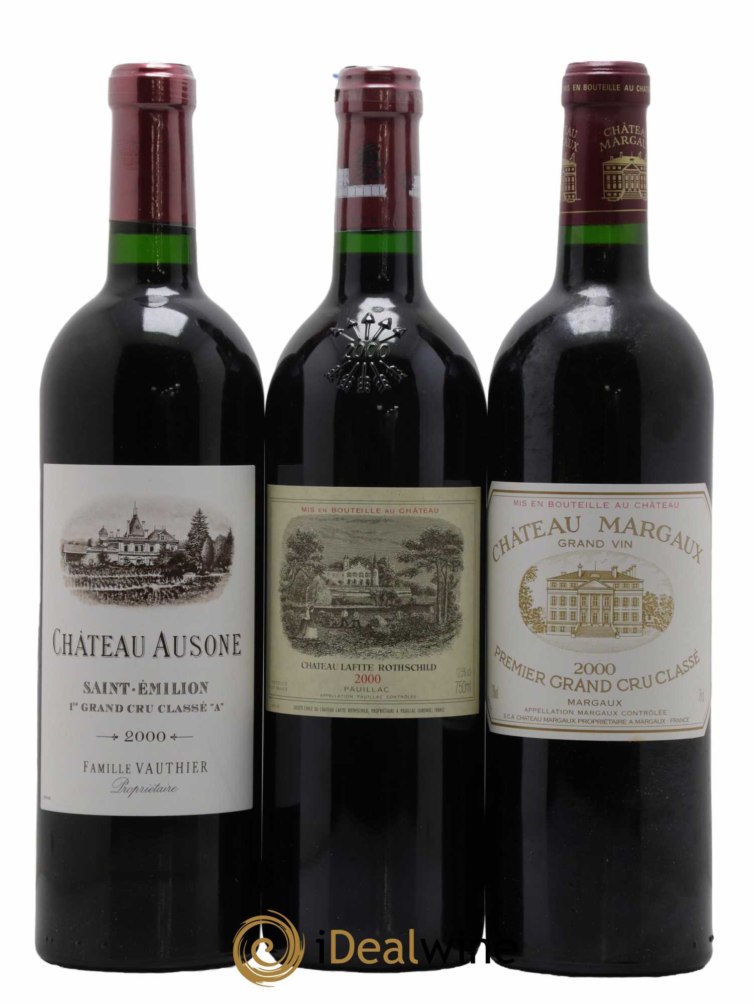 Caisse Duclot Château Ausone, Château Lafite Rothschild, Château Margaux,Château Haut-Brion, Château Mouton Rothschild, Château Petrus, Château La Mission Haut-Brion, Château Latour, Château Cheval Blanc 2000 - Lot of 9 bottles - 1