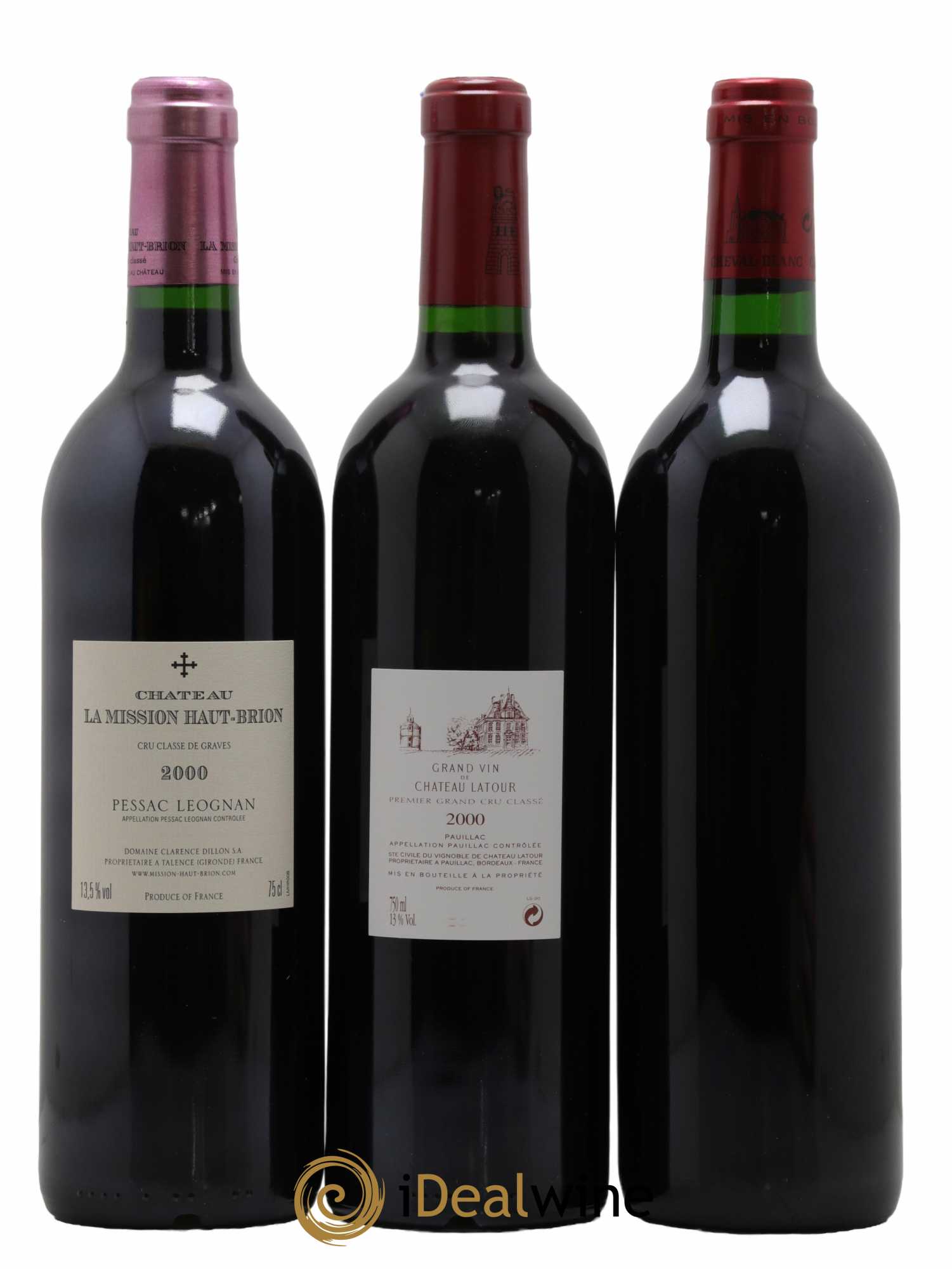 Caisse Duclot Château Ausone, Château Lafite Rothschild, Château Margaux,Château Haut-Brion, Château Mouton Rothschild, Château Petrus, Château La Mission Haut-Brion, Château Latour, Château Cheval Blanc 2000 - Lot of 9 bottles - 6
