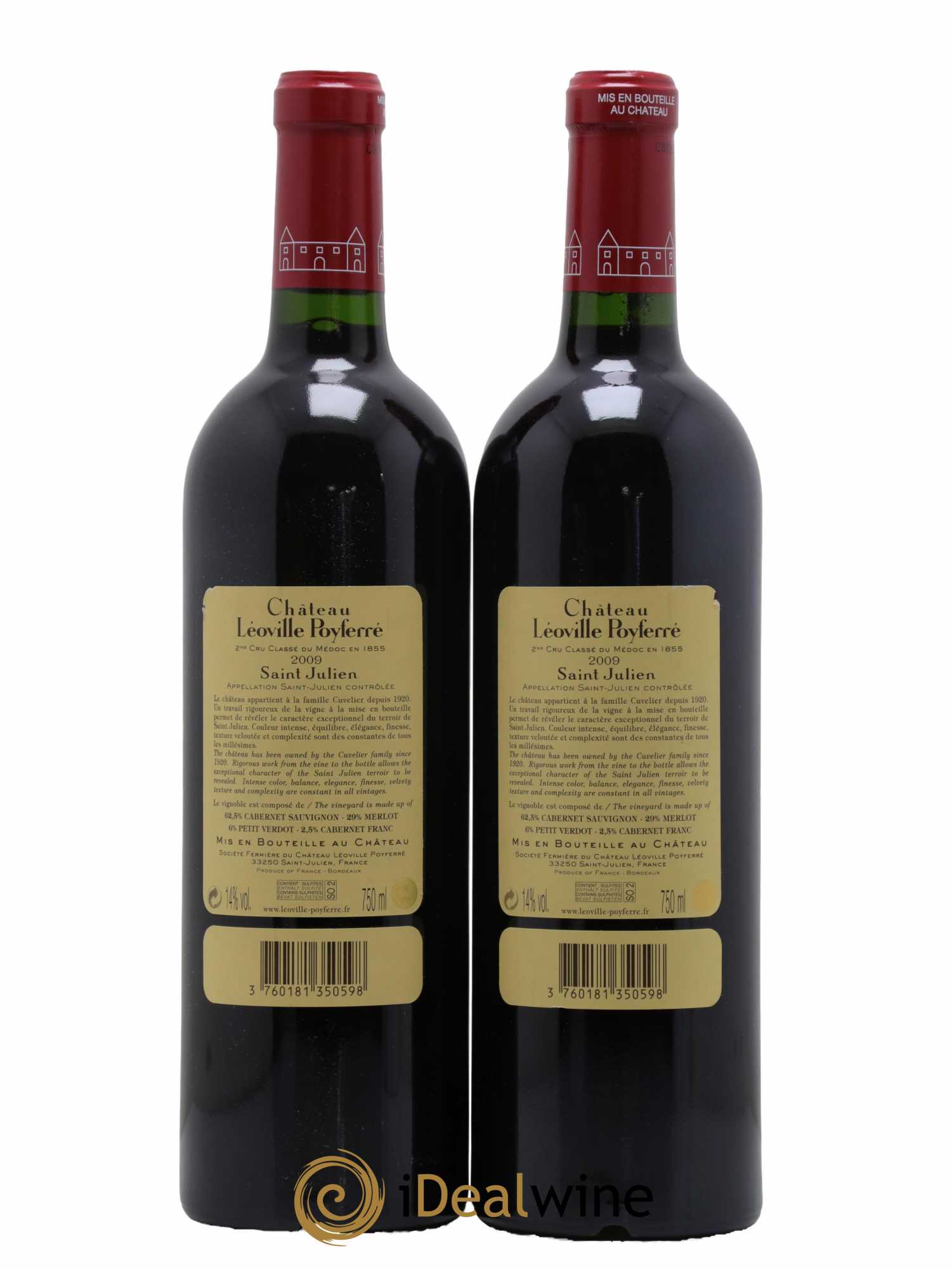 Château Léoville Poyferré 2ème Grand Cru Classé 2009 - Lot de 2 bouteilles - 1