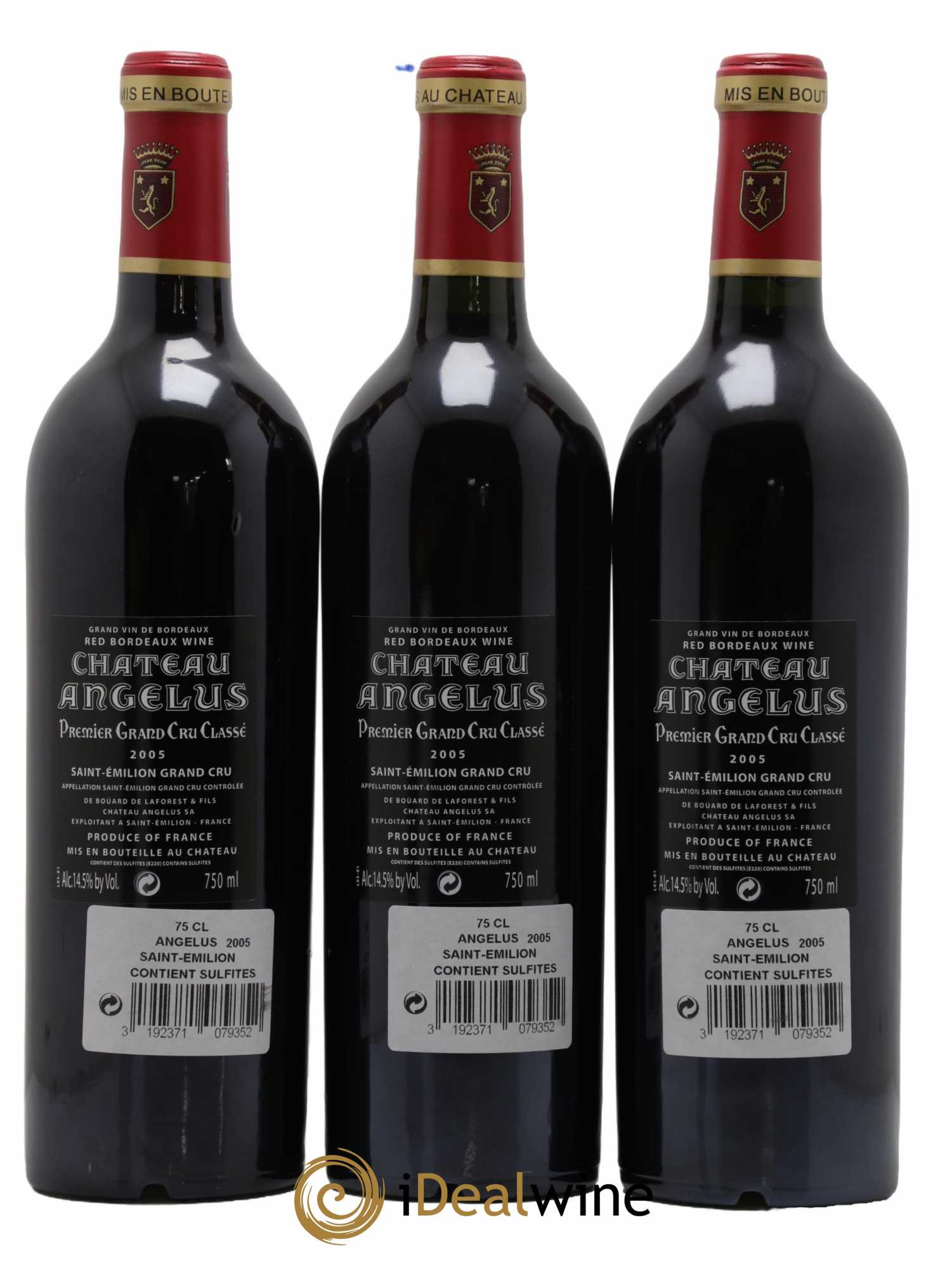 Château Angélus 1er Grand Cru Classé A 2005 - Lot de 3 bouteilles - 1