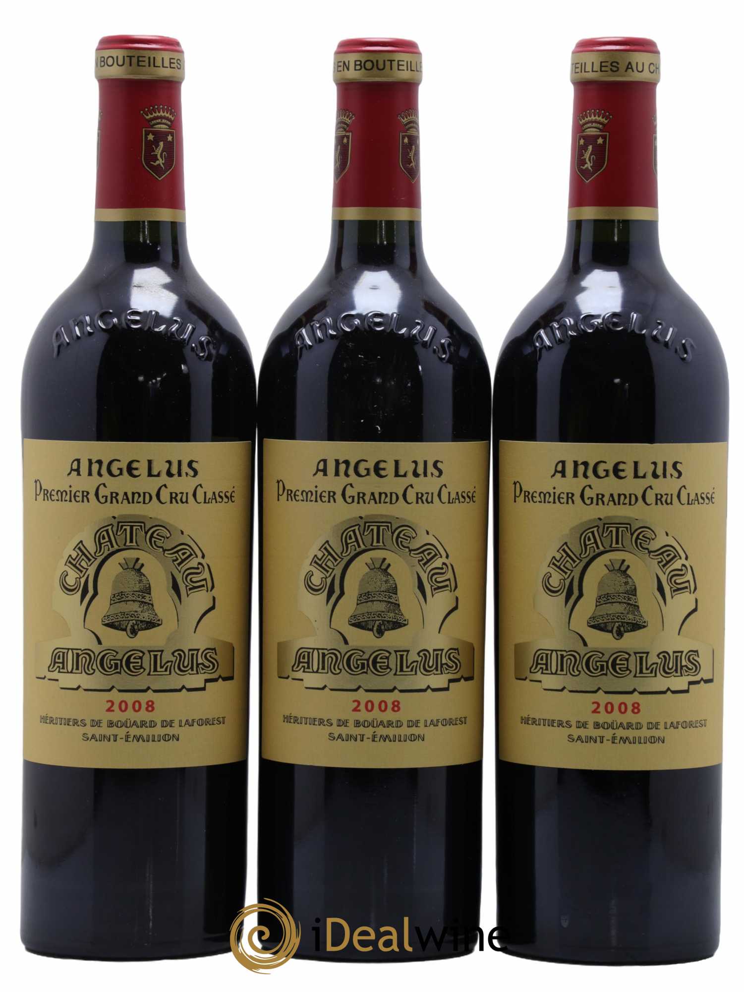 Château Angélus 1er Grand Cru Classé A 2008 - Lot de 3 bouteilles - 0
