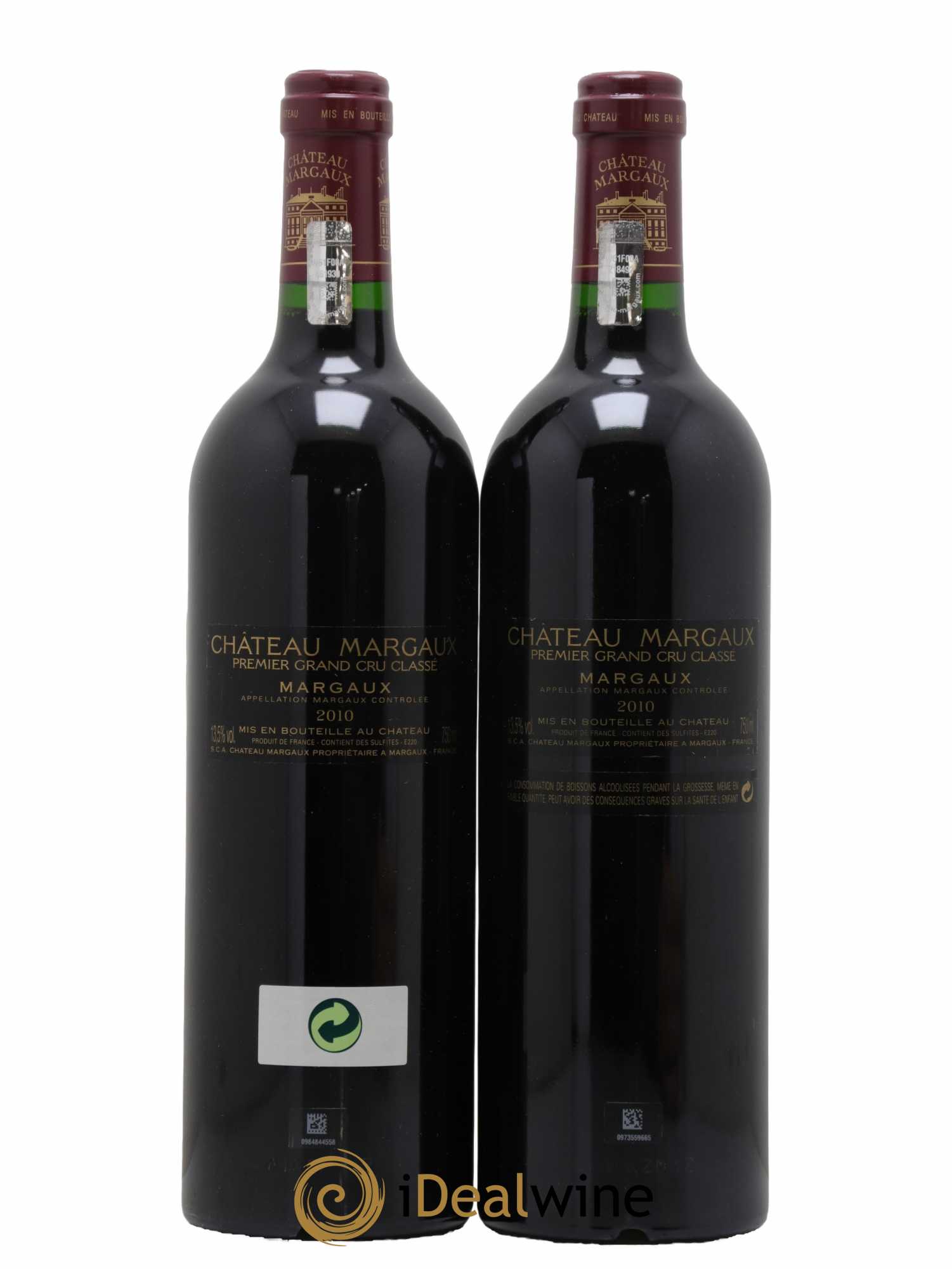 Château Margaux 1er Grand Cru Classé 2010 - Lot de 2 bouteilles - 1