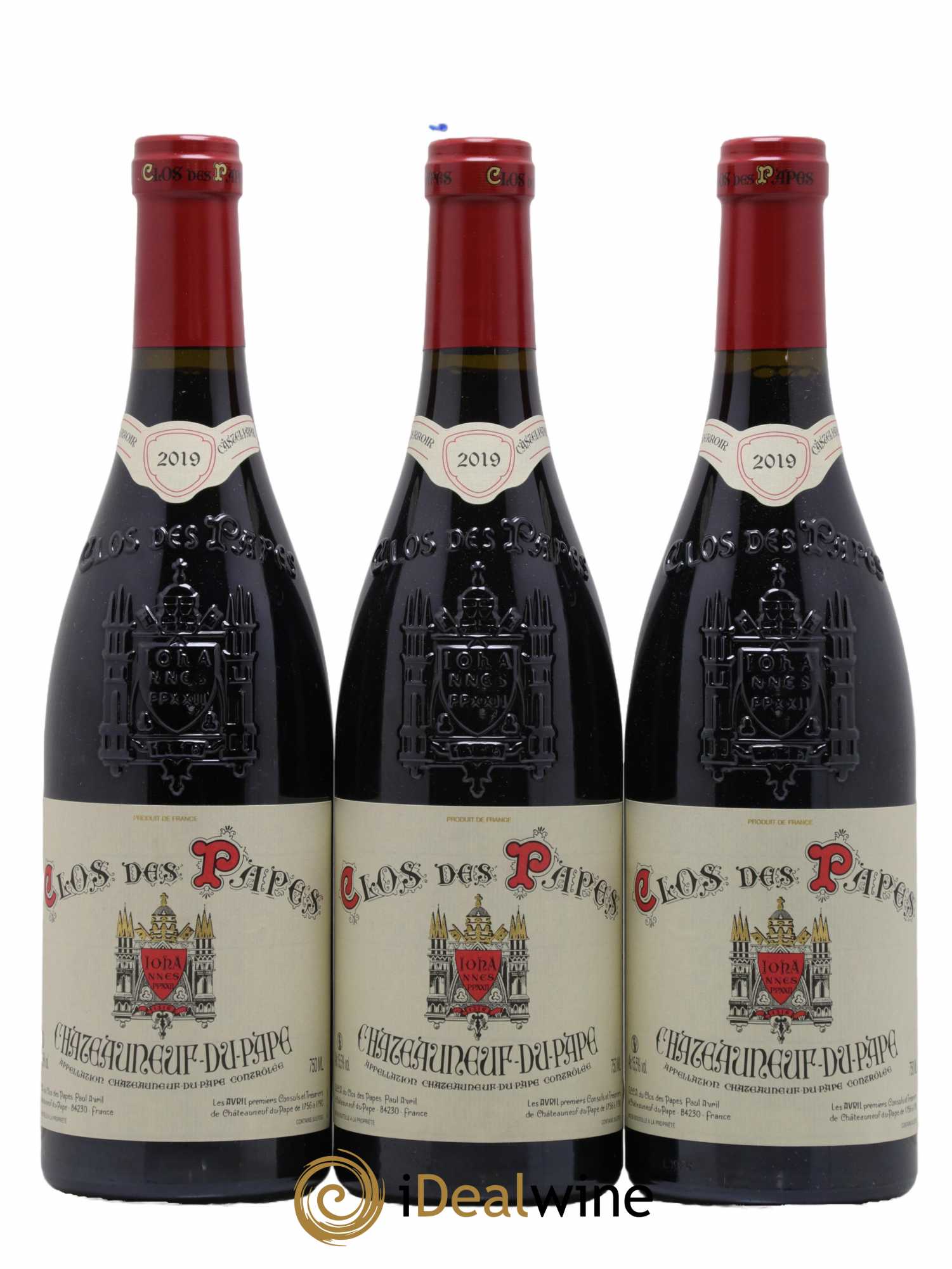 Châteauneuf-du-Pape Clos des Papes - Paul Avril 2019 - Lot de 3 bouteilles - 0