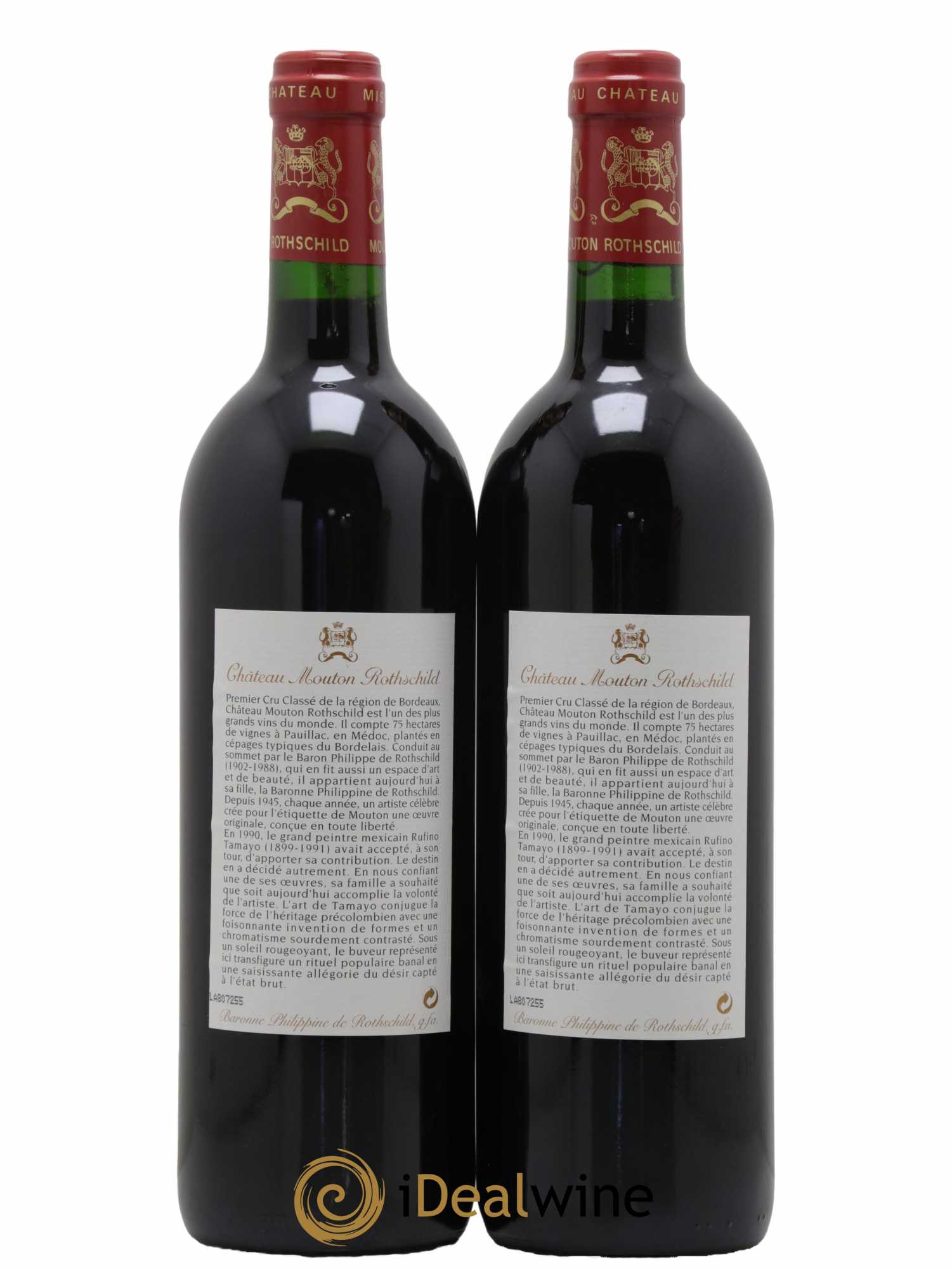 Château Mouton Rothschild 1er Grand Cru Classé 1998 - Lot de 2 bouteilles - 1