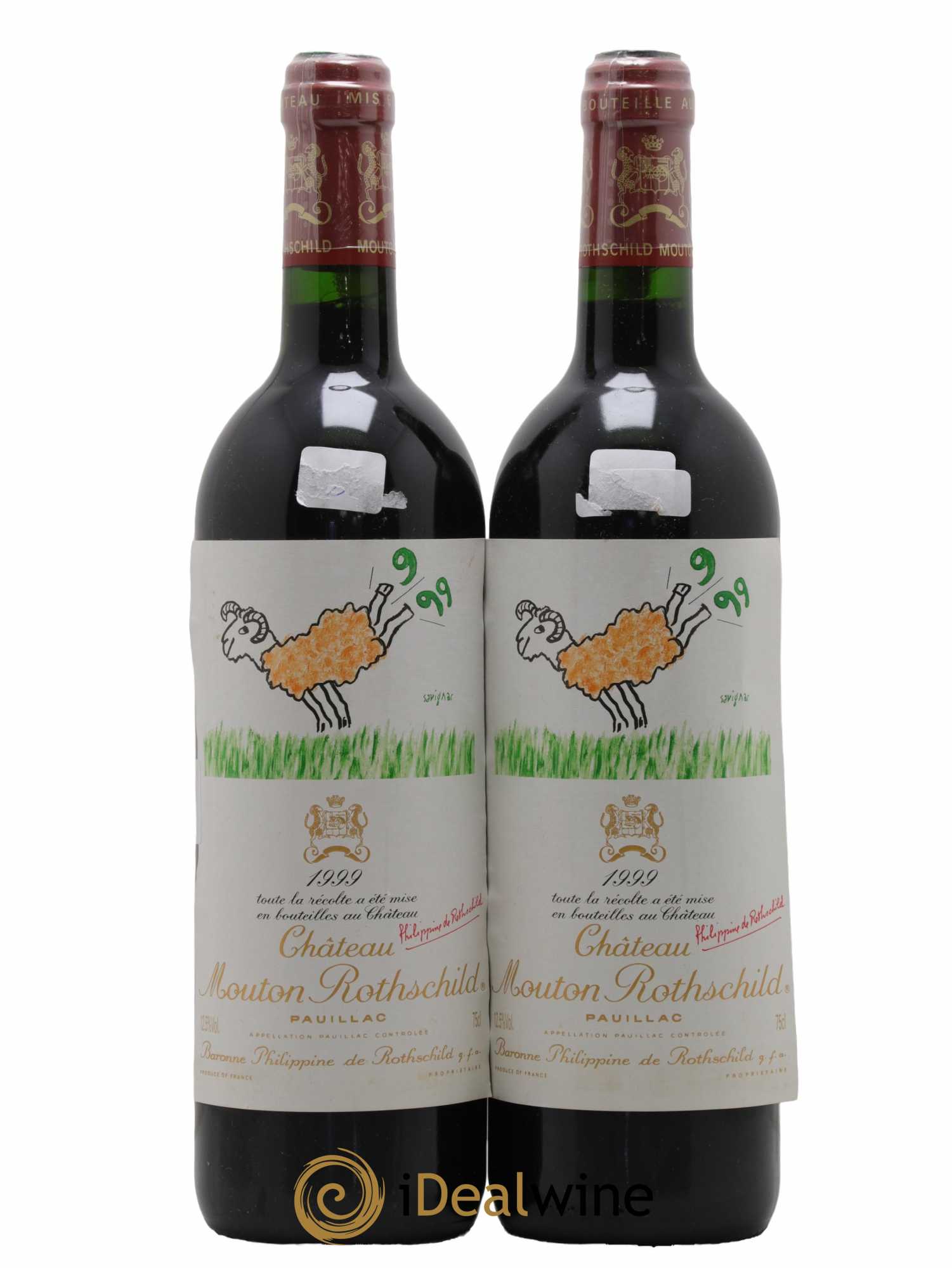 Château Mouton Rothschild 1er Grand Cru Classé 1999 - Lot de 2 bouteilles - 0