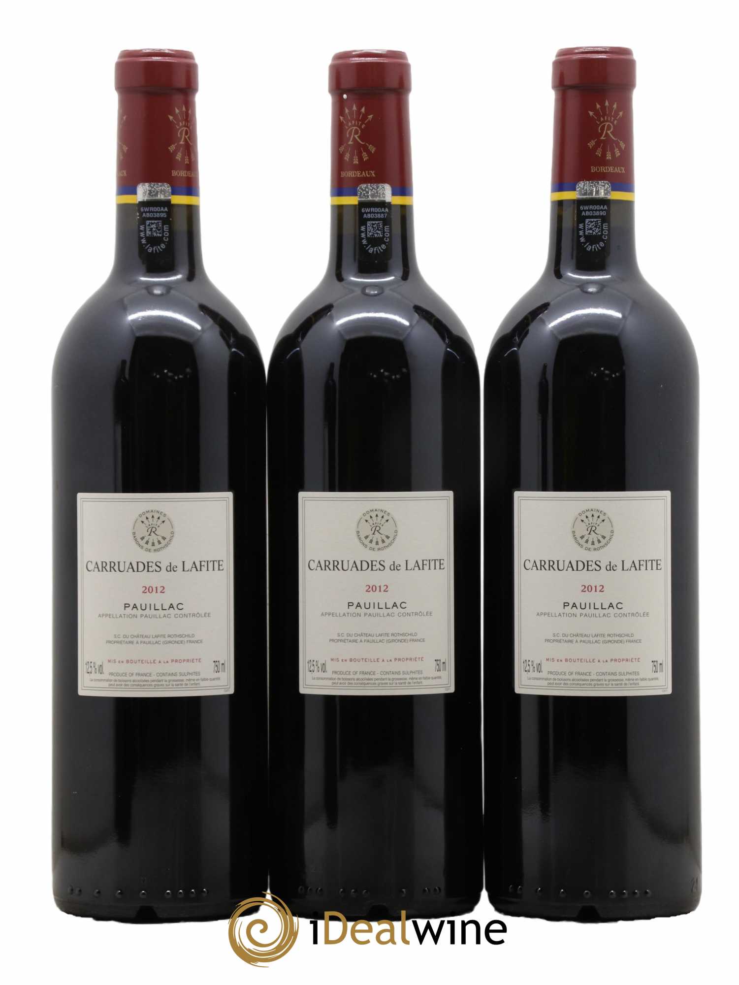 Carruades de Lafite Rothschild Second Vin 2012 - Lot de 3 bouteilles - 1