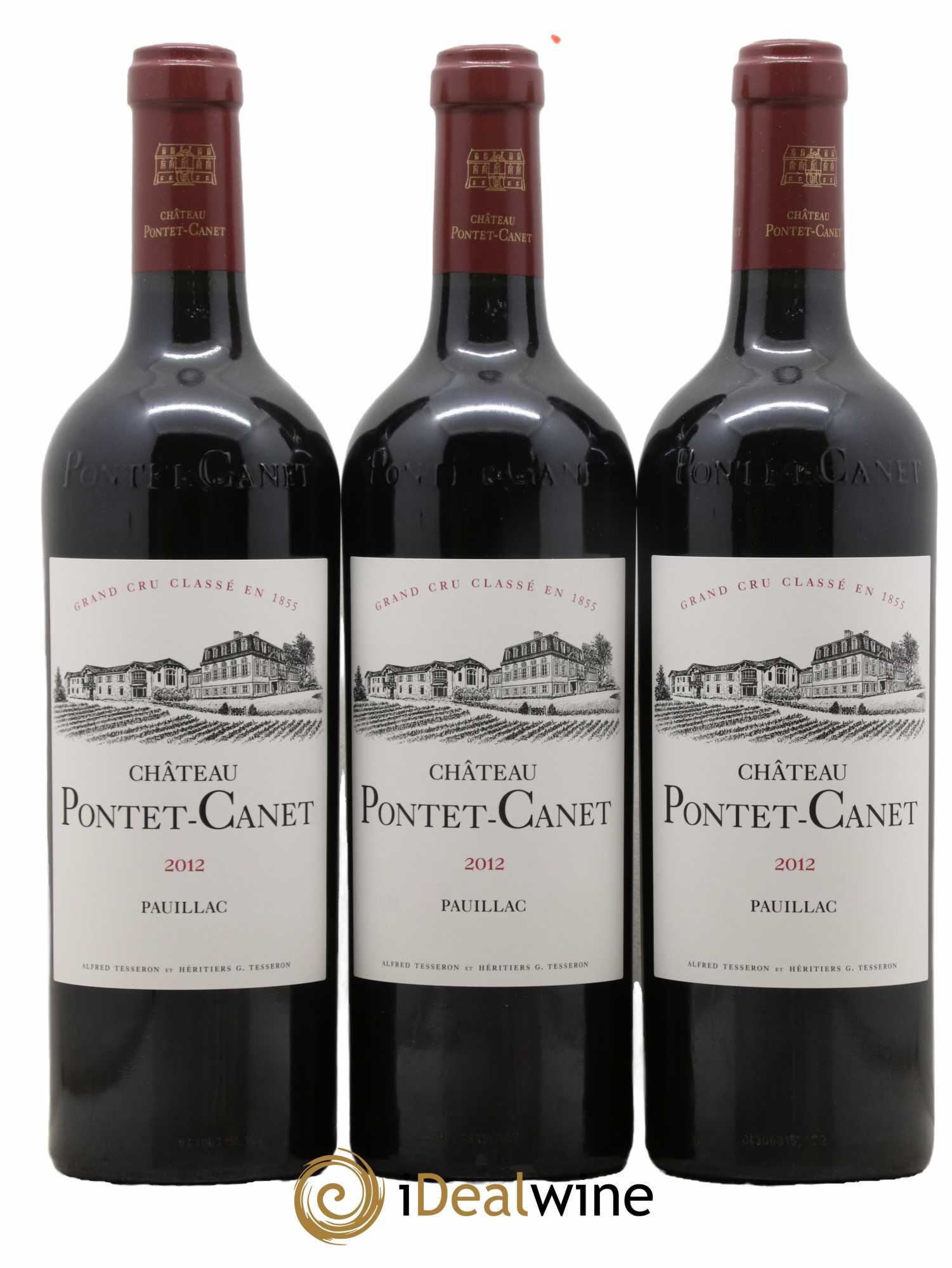 Château Pontet Canet 5ème Grand Cru Classé 2012 - Lot de 3 bouteilles - 0