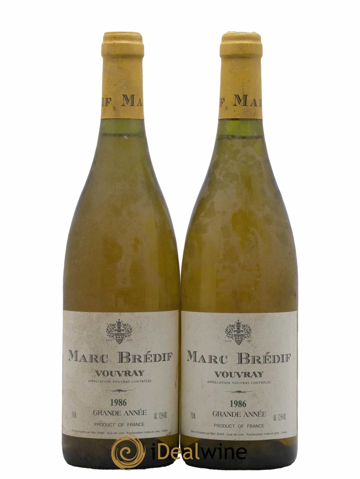 Vouvray Grande Année Domaine Marc Brédif 1986 - Lot de 2 bouteilles - 0