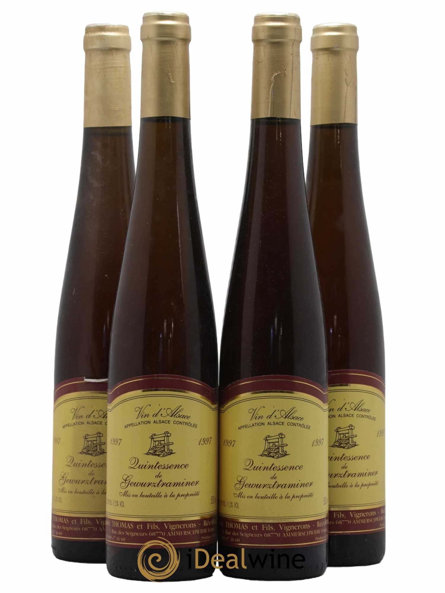 Alsace Quintessence de Gewurztraminer Domaine Thomas et Fils 50cl 1997 - Lotto di 4 bottiglie - 0