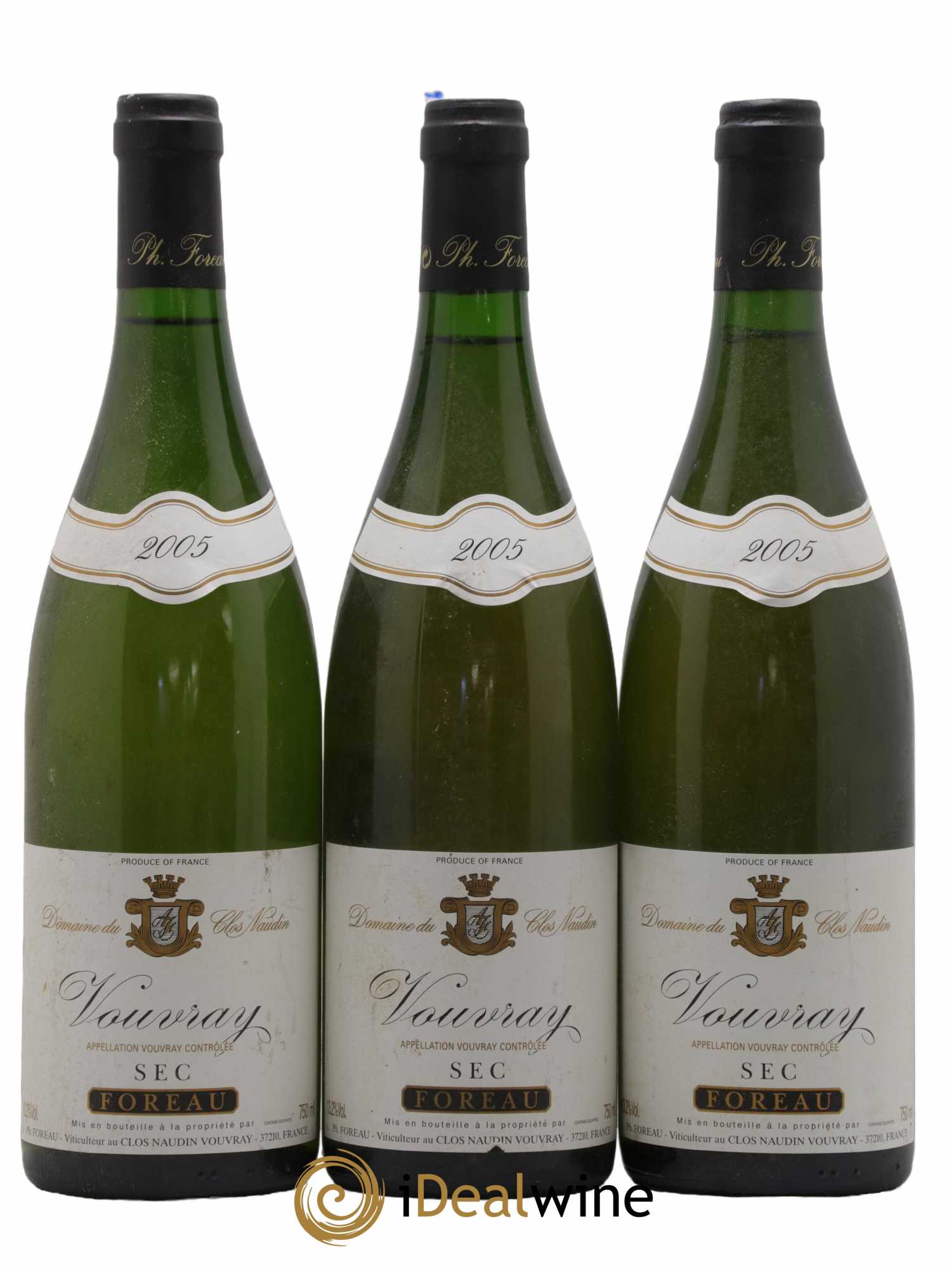Vouvray Sec Clos Naudin - Philippe Foreau 2005 - Lot de 3 bouteilles - 0