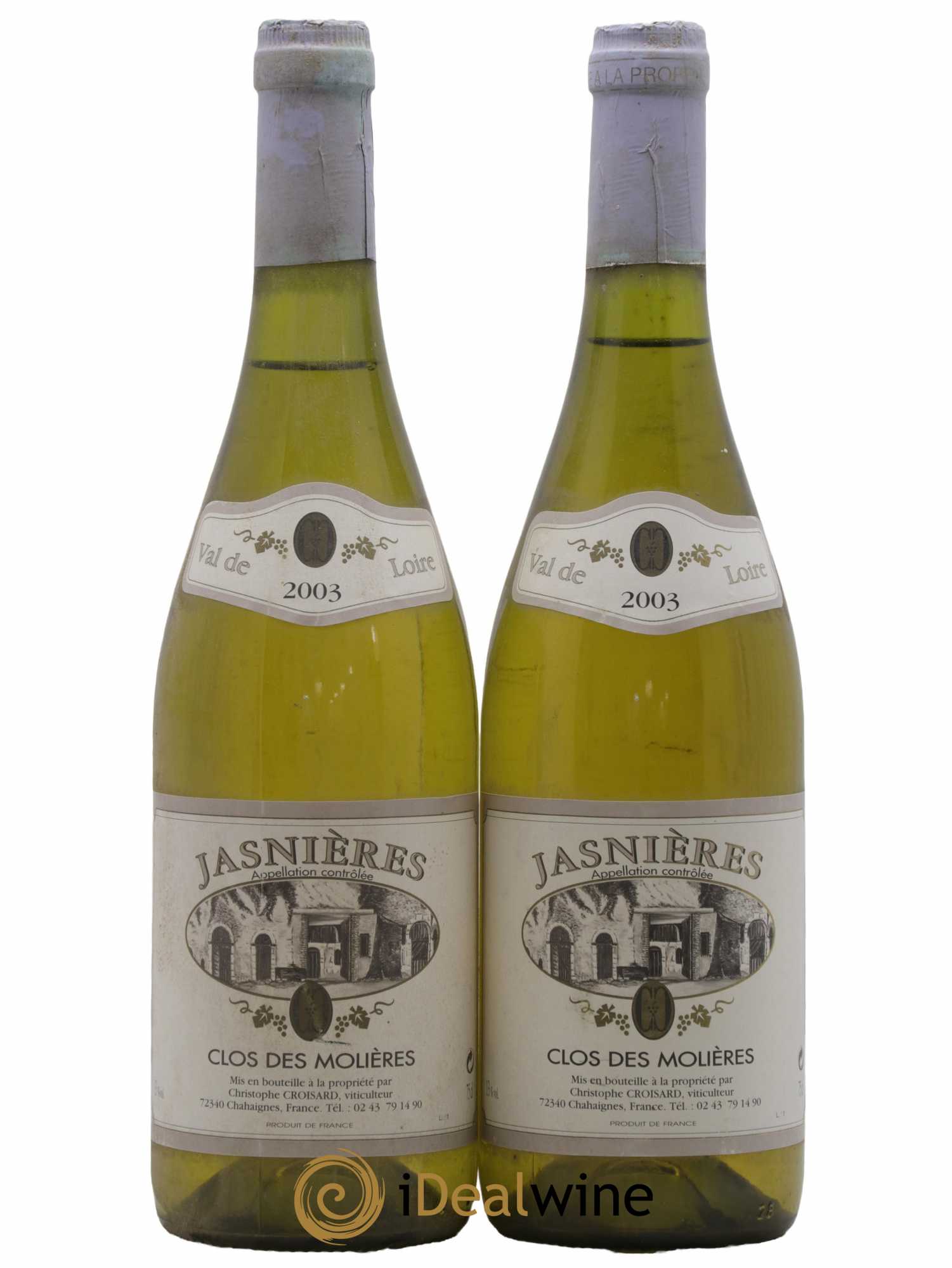 Jasnières Clos Des Molières 2003 - Lot de 2 bouteilles - 0