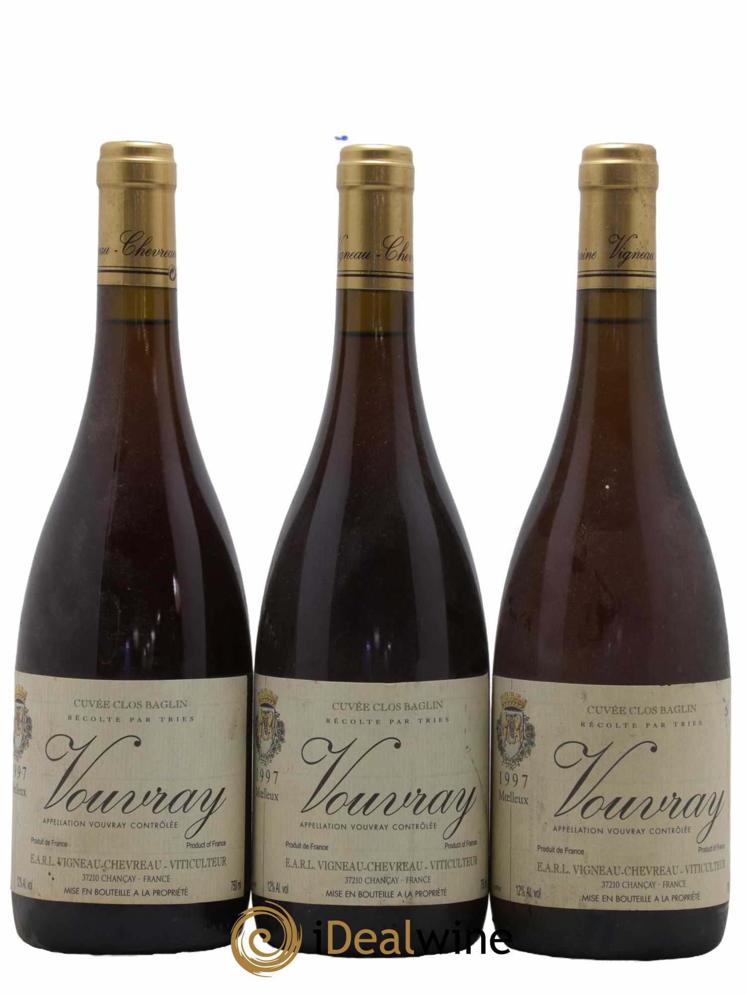 Vouvray Clos Baglin Domaine Vigneau Chevreau 1997 - Lotto di 3 bottiglie - 0