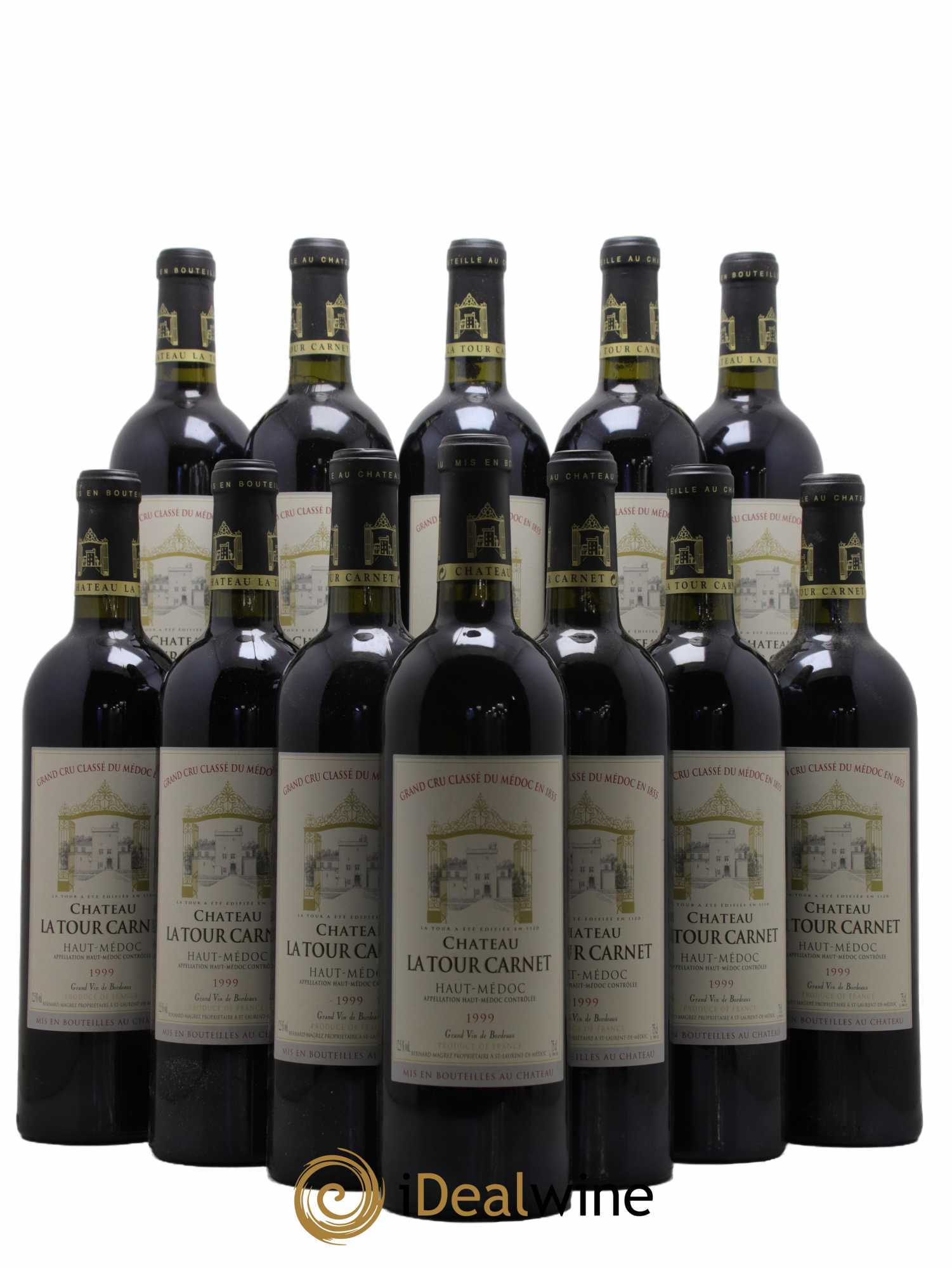 Château la Tour Carnet 4ème Grand Cru Classé 1999 - Lot of 12 bottles - 0