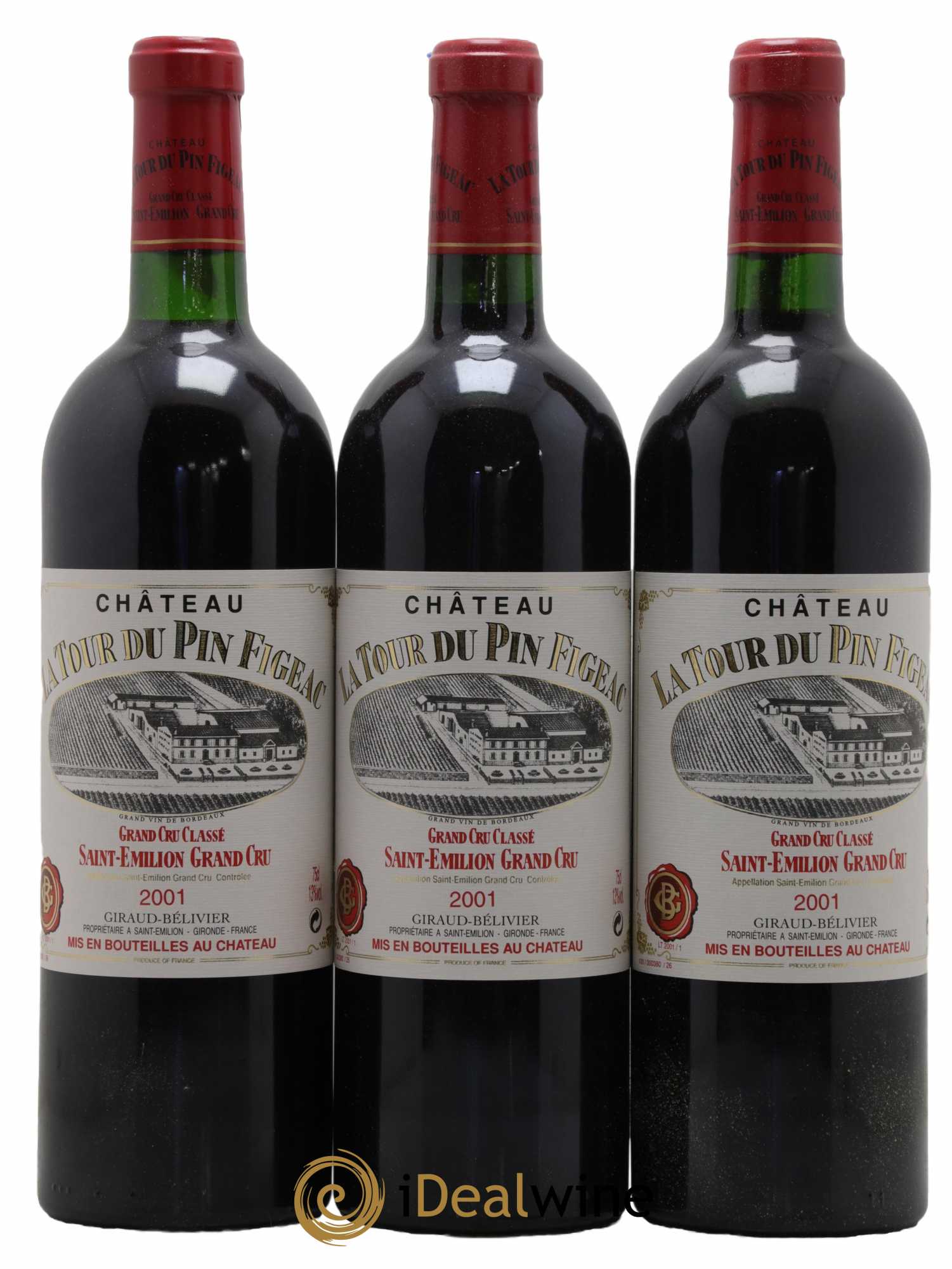 Château la Tour du Pin Figeac 2001 - Lot de 3 bouteilles - 0