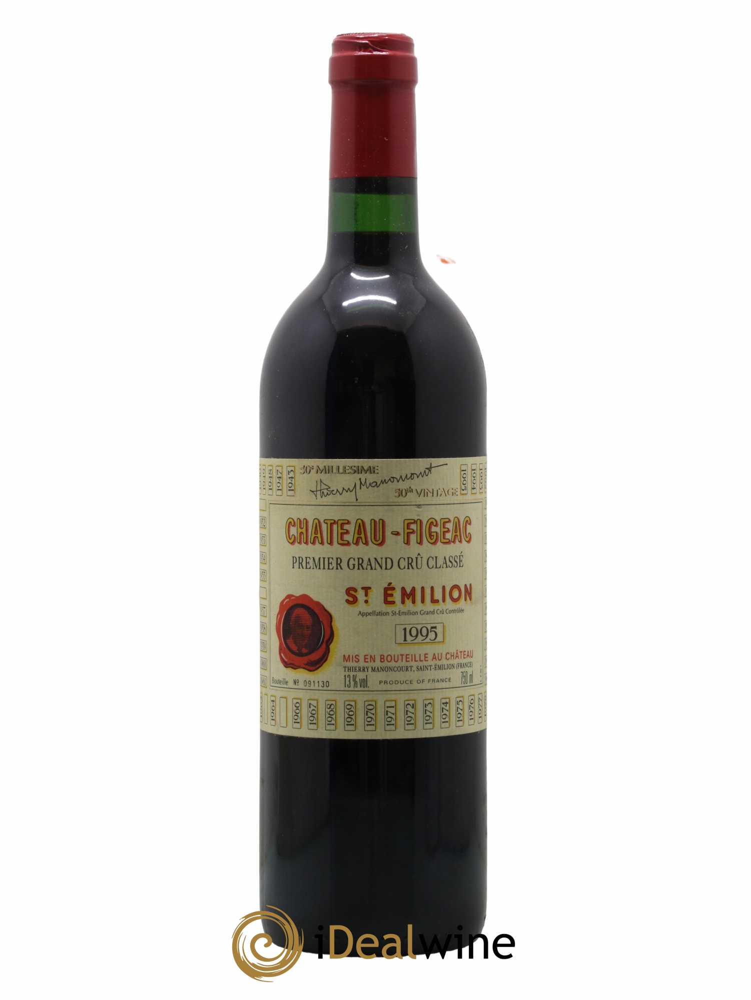 Château Figeac 1er Grand Cru Classé A 1995 - Lot de 1 bouteille - 0