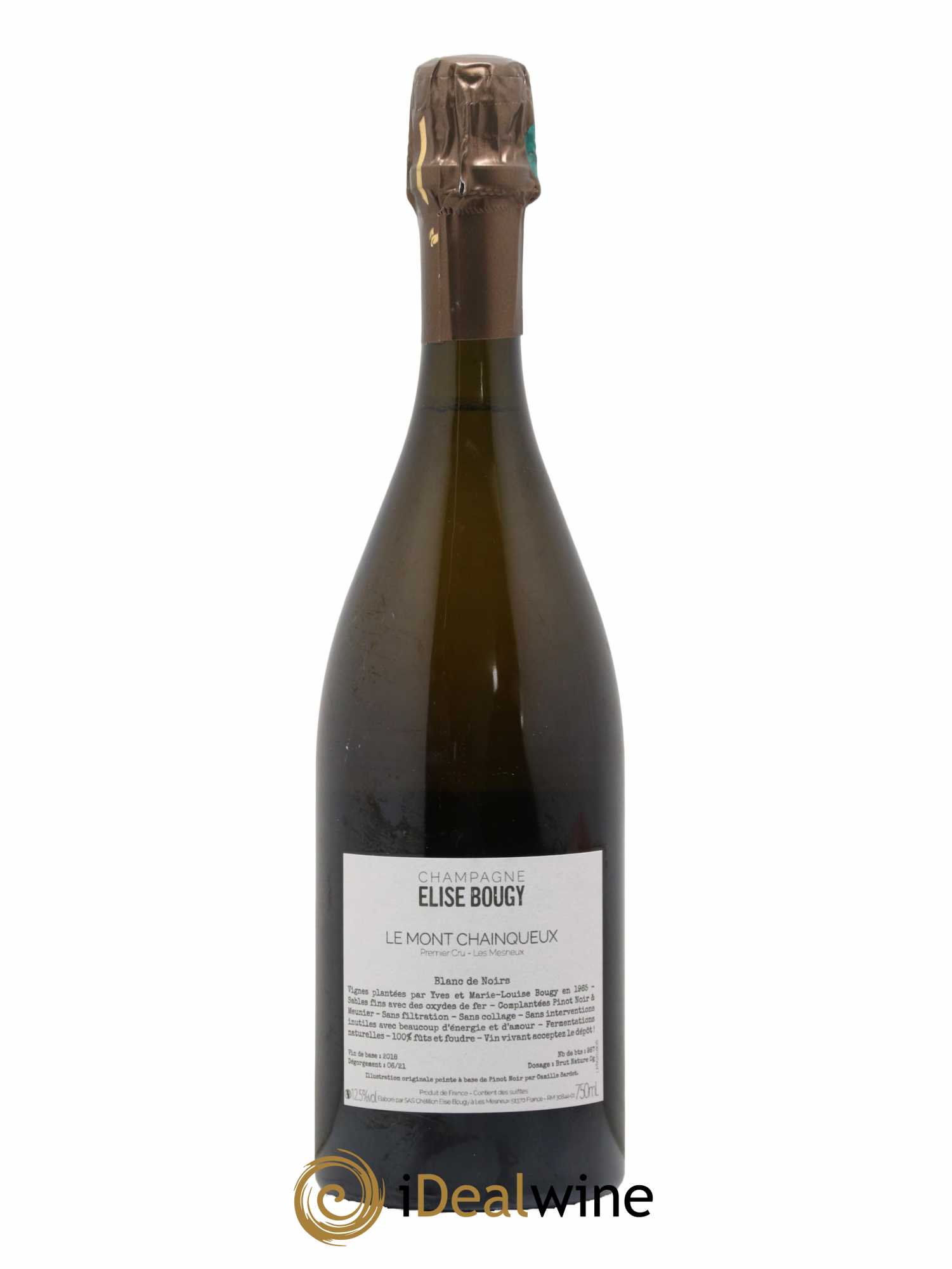 Champagne Le Mont Chainqueux Premier Cru Les Mesneux Elise Bougy - Lot de 1 bouteille - 1