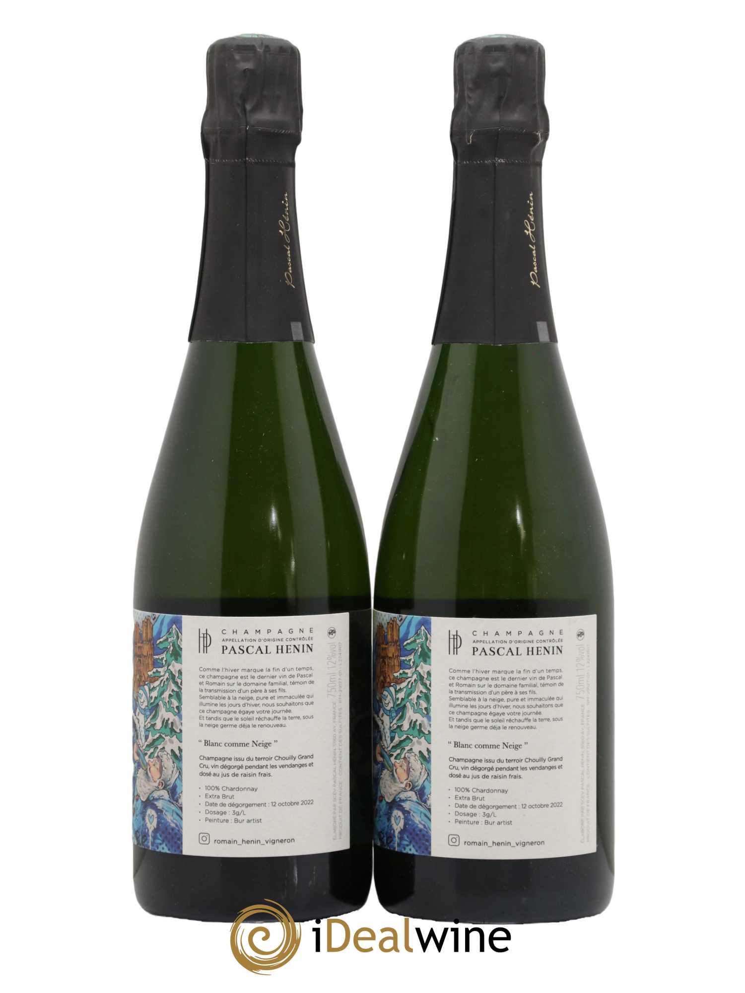Blanc Comme Neige Pascal Henin - Romain Henin - Lot de 2 bouteilles - 1