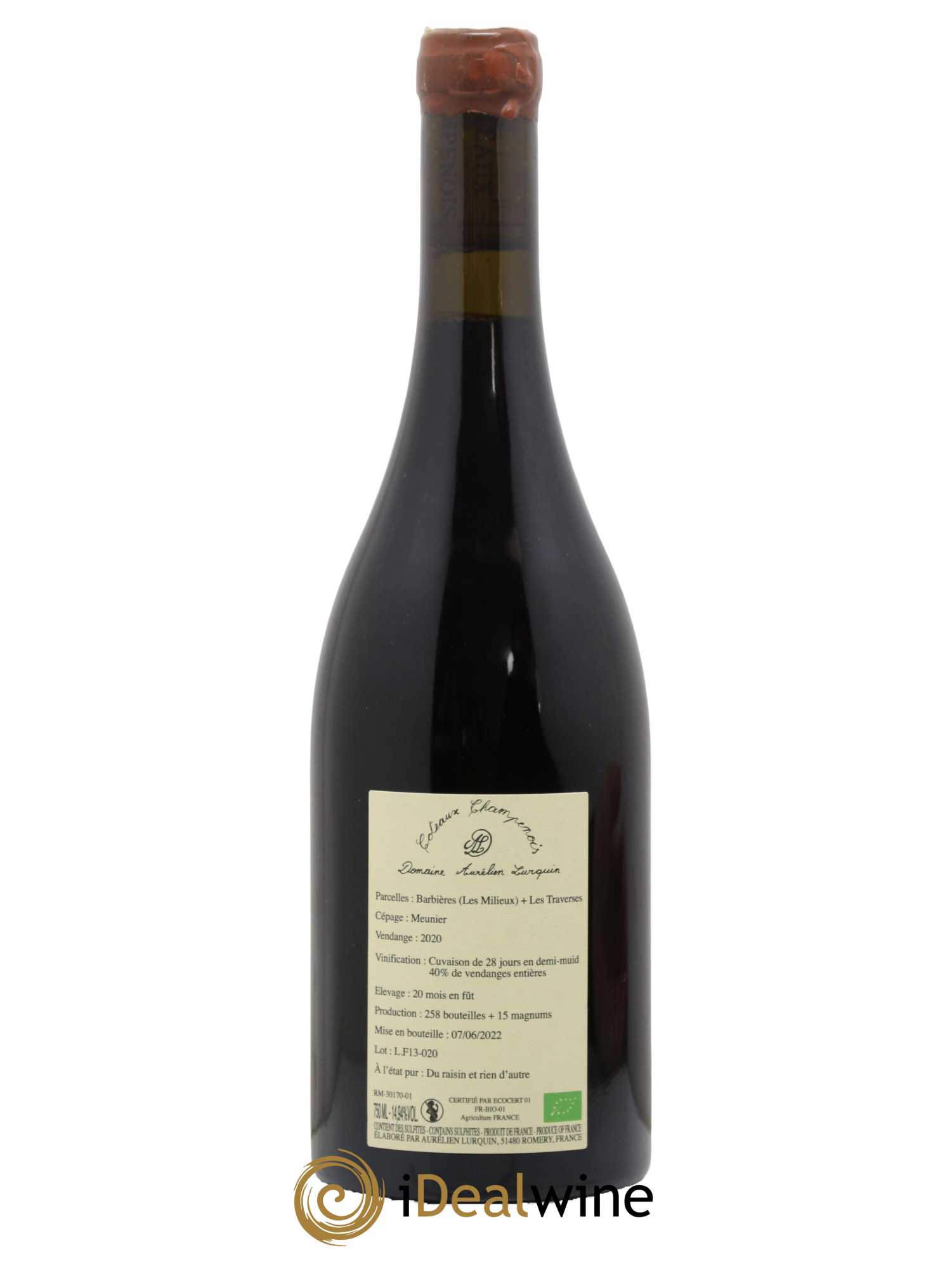 Coteaux Champenois Aurélien Lurquin Meunier "A L'état Pur" 2020 - Lot of 1 bottle - 1