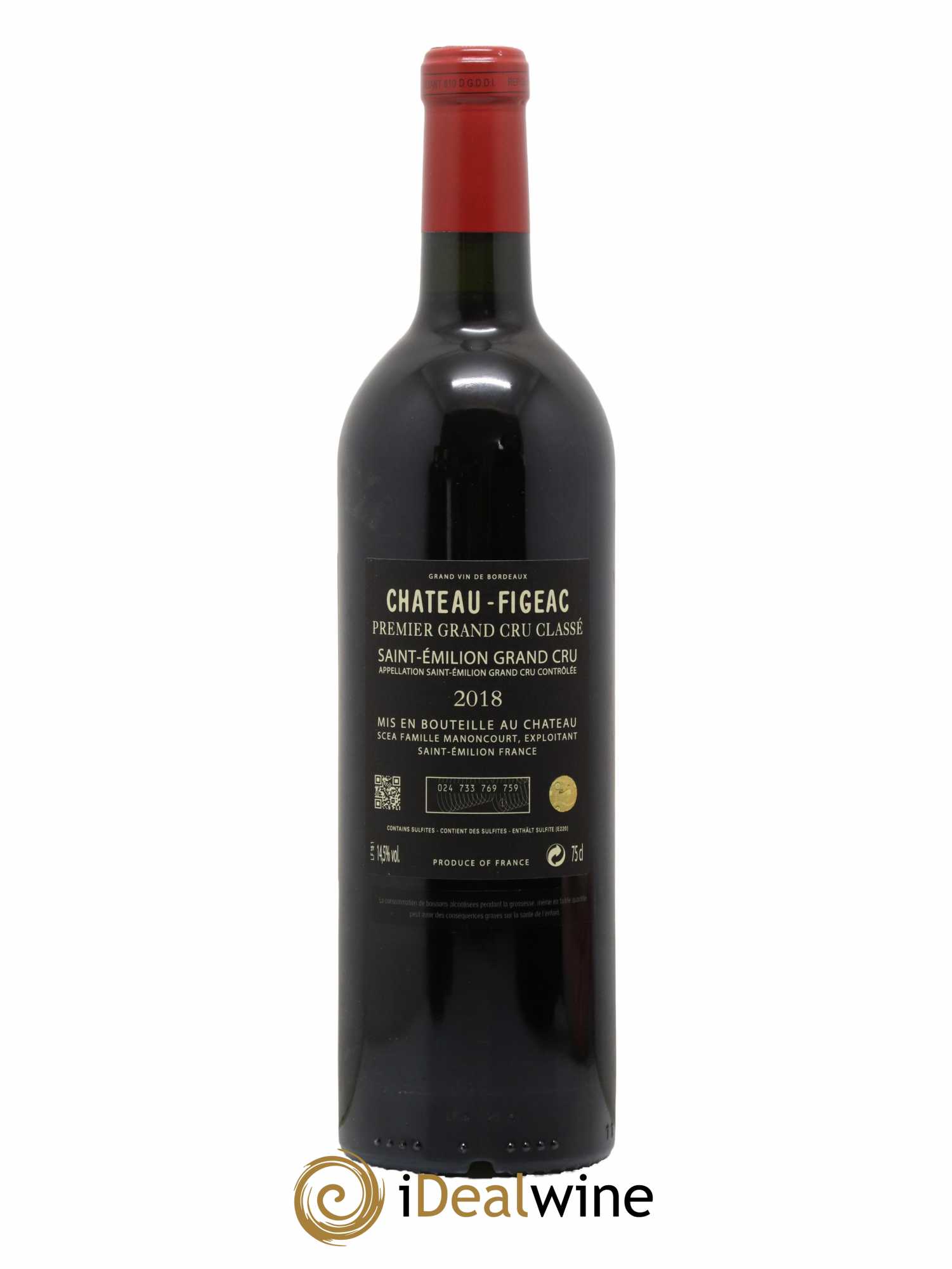 Château Figeac 1er Grand Cru Classé A 2018 - Lot de 1 bouteille - 1