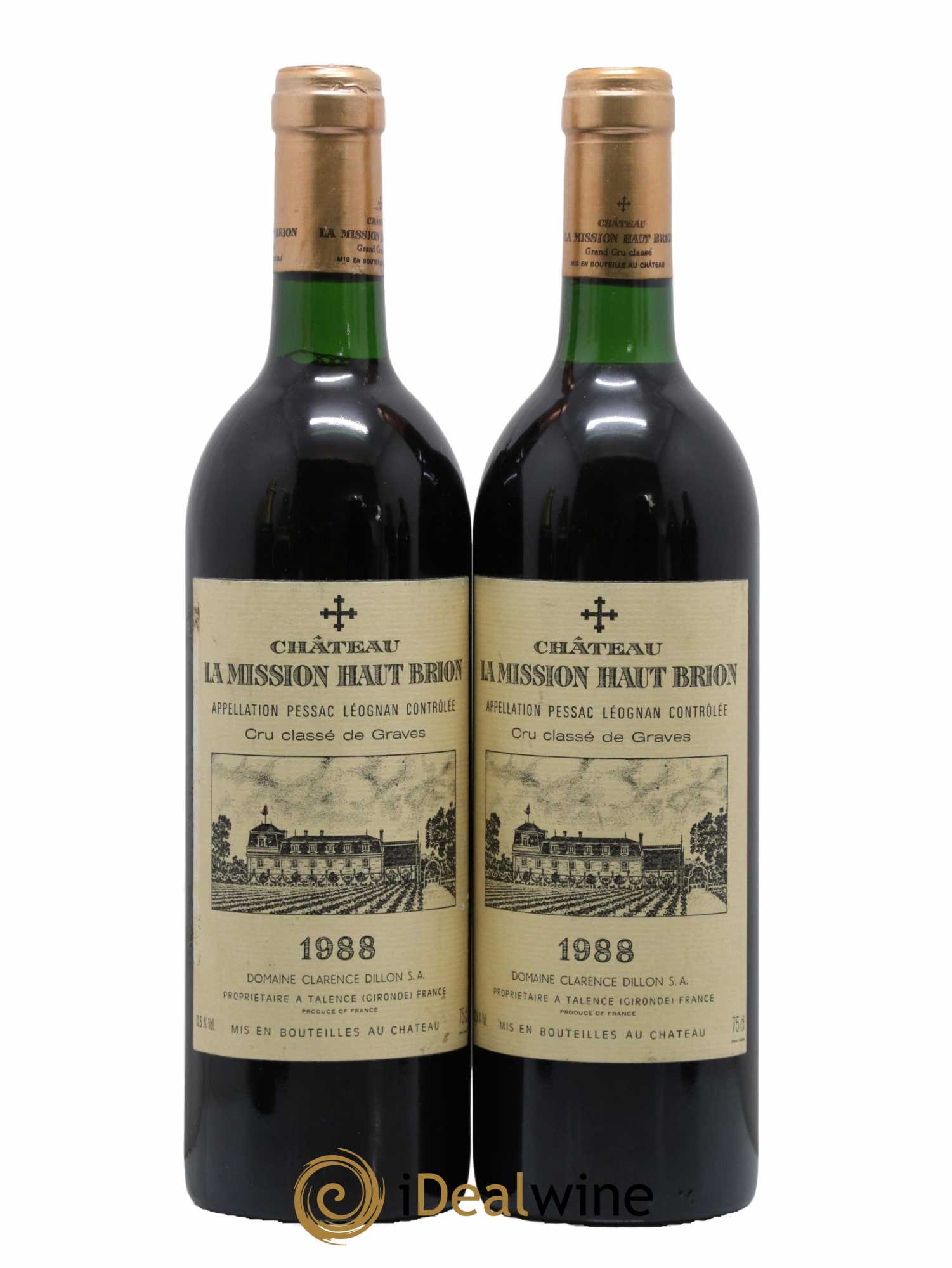 Château la Mission Haut-Brion Cru Classé de Graves 1988 - Lot de 2 bouteilles - 0