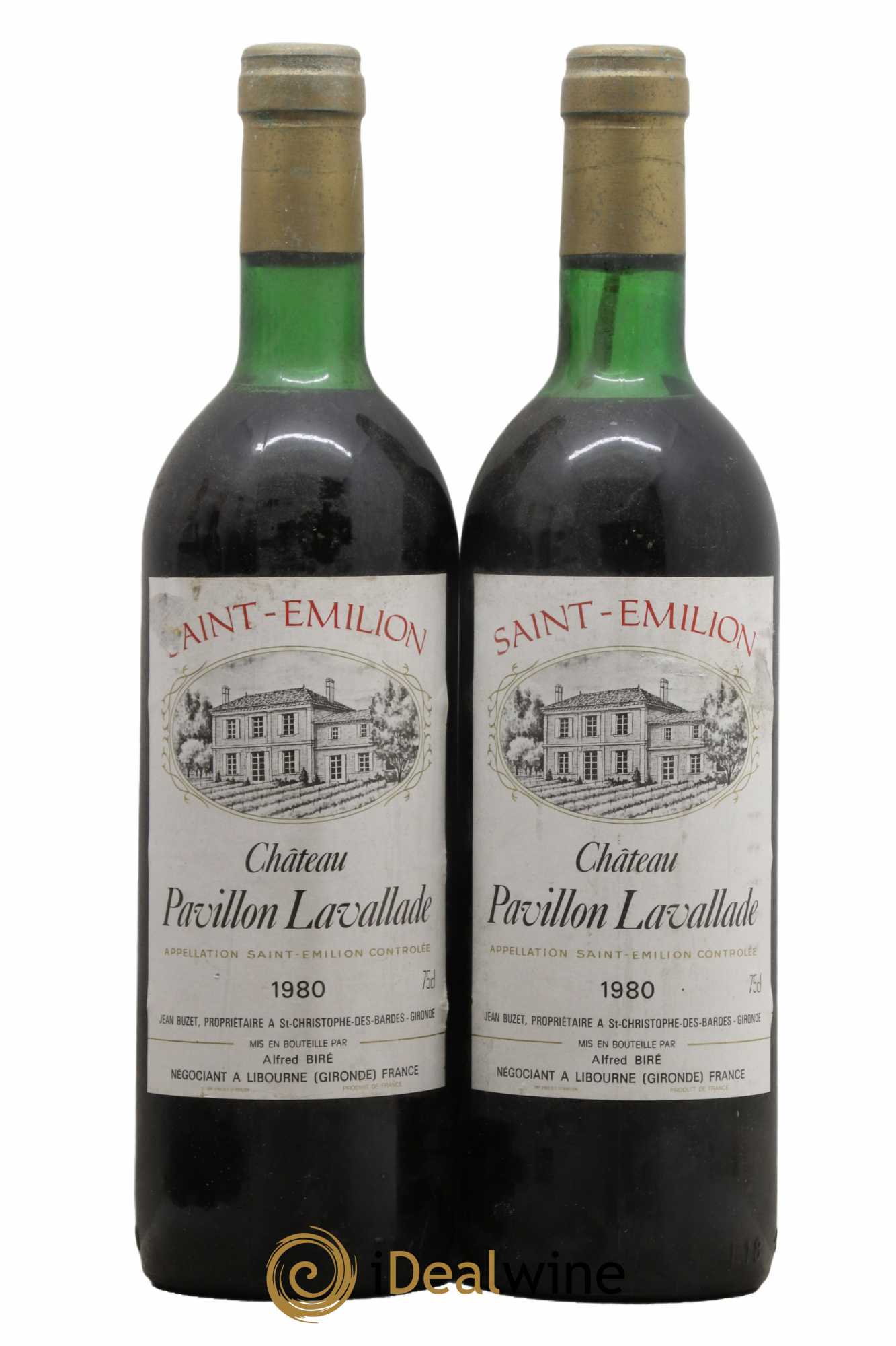 Saint-Émilion Château Pavillon Lavallade 1980 - Lot de 2 bouteilles - 0