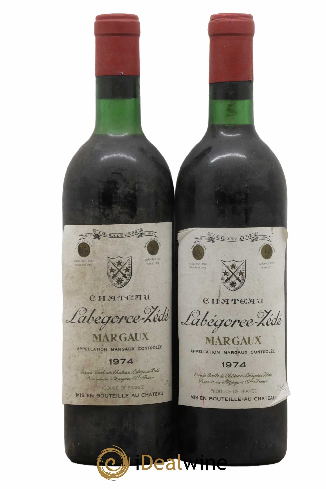 Château Labegorce Zédé Cru Bourgeois 1974 - Lot de 2 bouteilles - 0