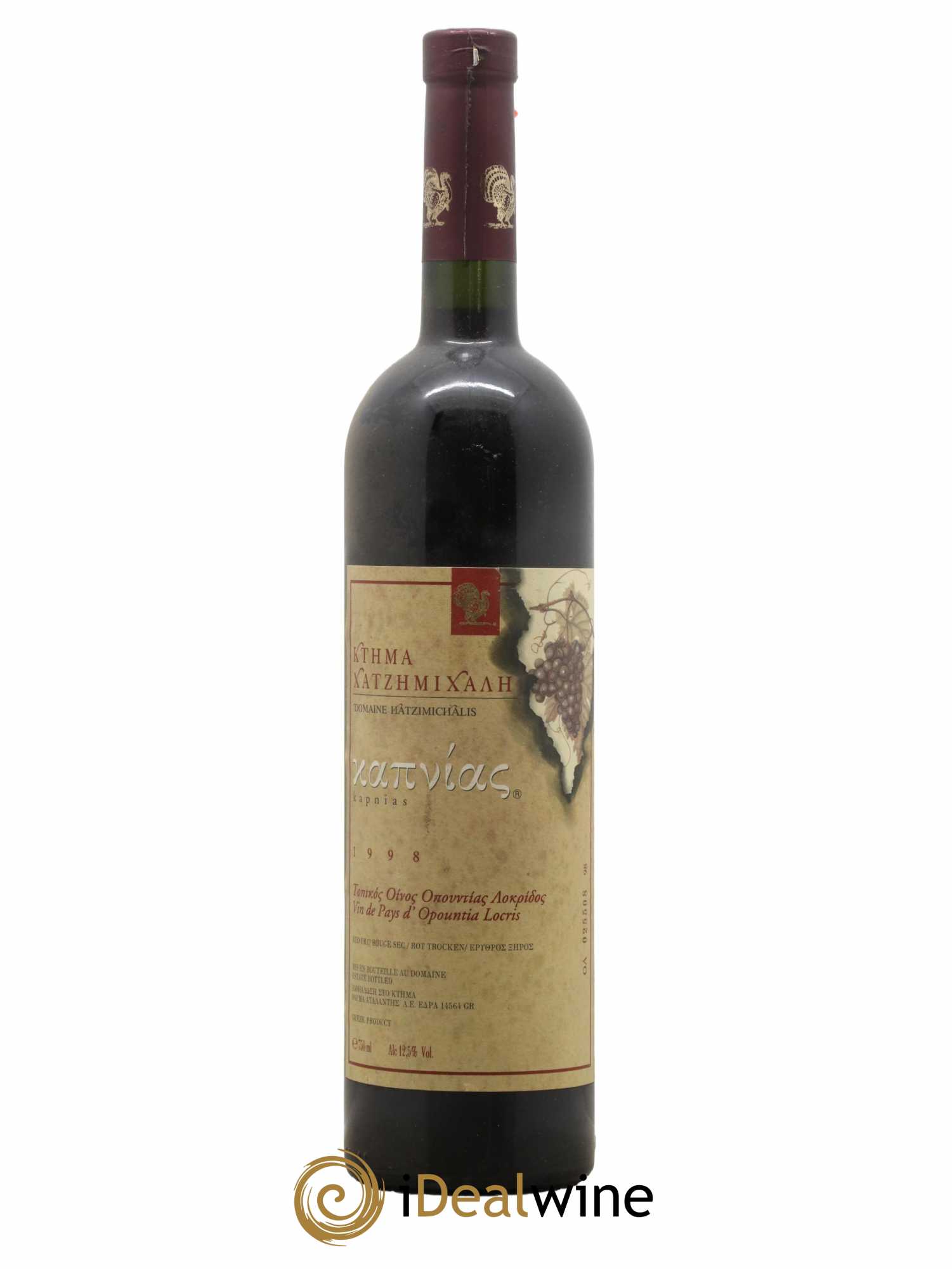 Vins Etrangers Grèce Vin de Pays D'Opountia Locris Kapnias Domaine Hatzimichalis 1998 - Lot de 1 bouteille - 0