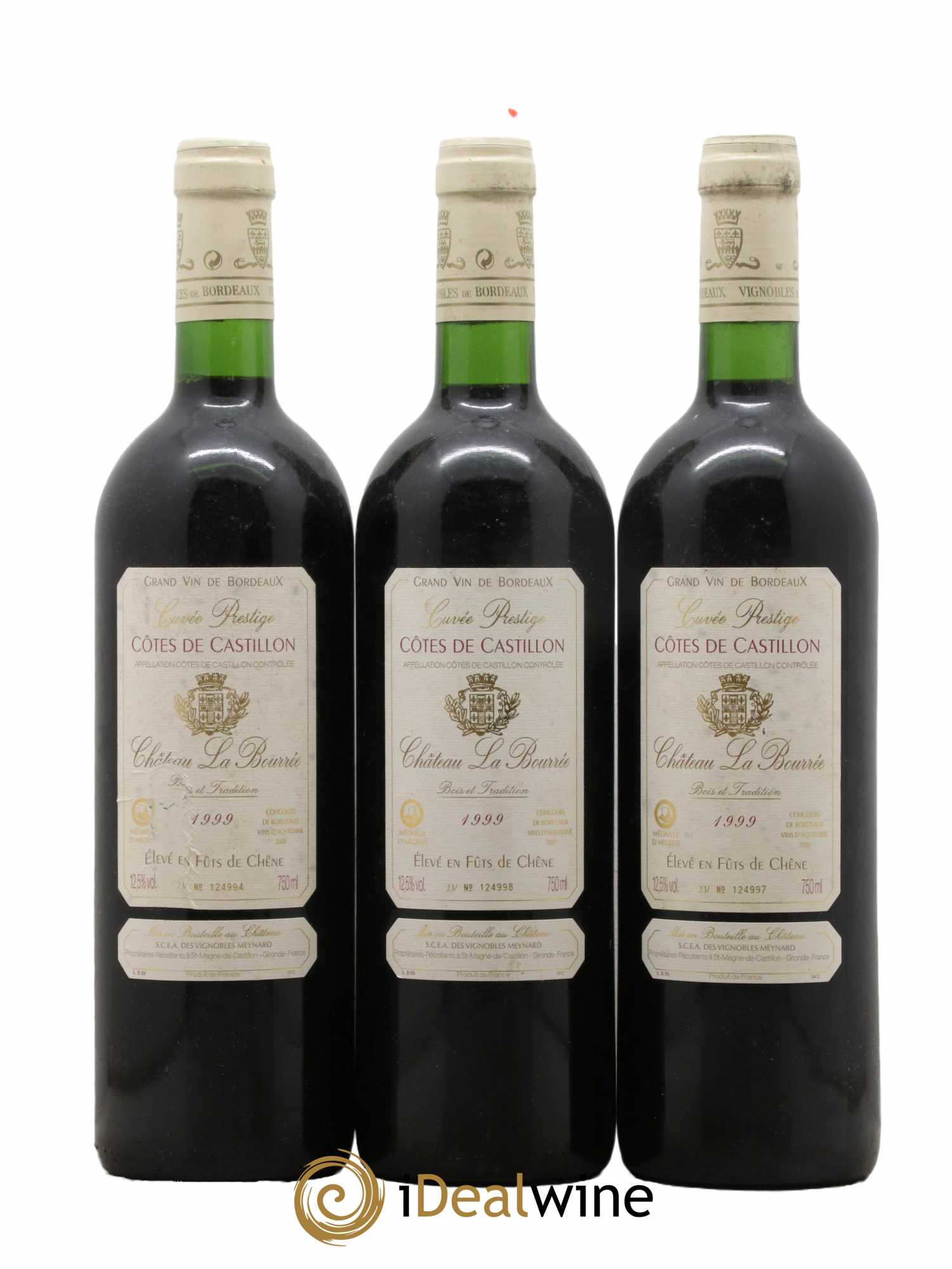Castillon-Côtes-de-Bordeaux (Côtes-de-Castillon) Cuvée Prestige Château La Bourrée 1999 - Lot de 3 bouteilles - 0