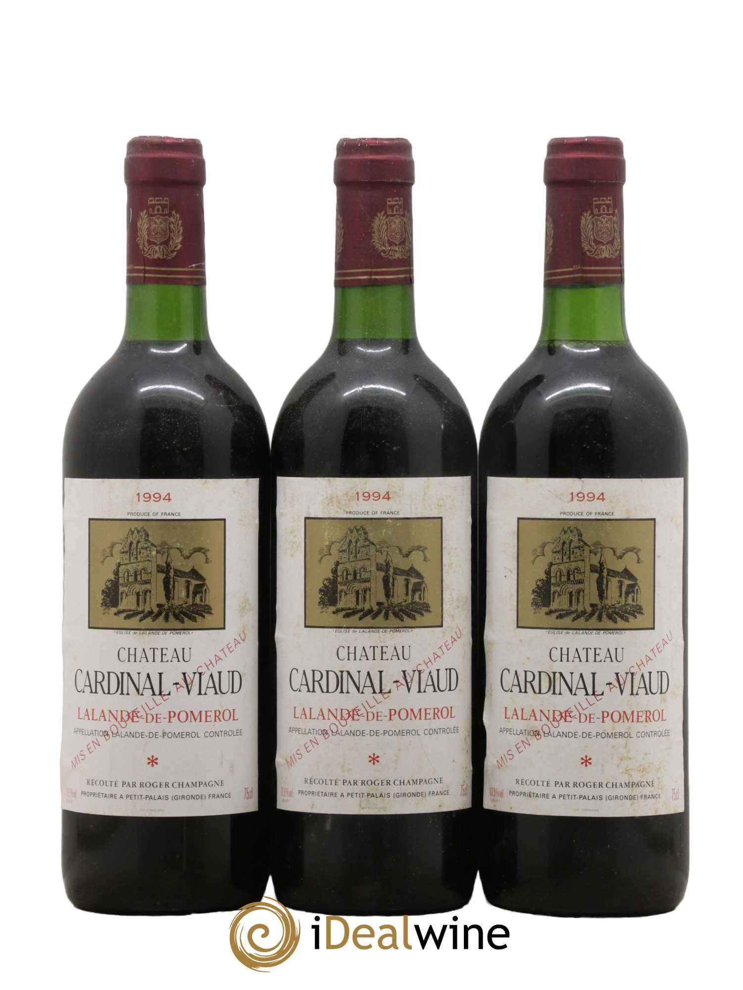 Lalande-de-Pomerol Château Cardinal Viaud 1994 - Lot de 3 bouteilles - 0
