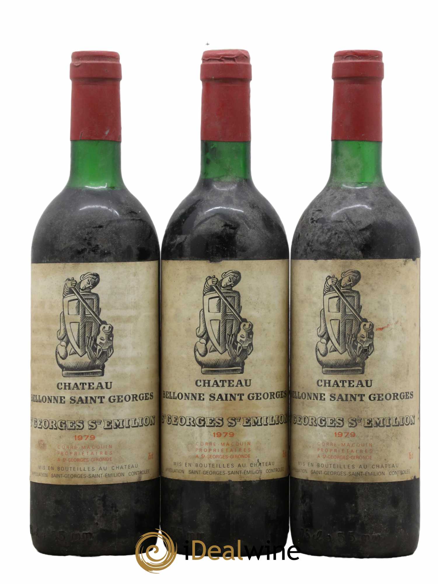Bordeaux Saint Georges Saint Emilion Château Bellonne 1979 - Lot de 3 bouteilles - 0