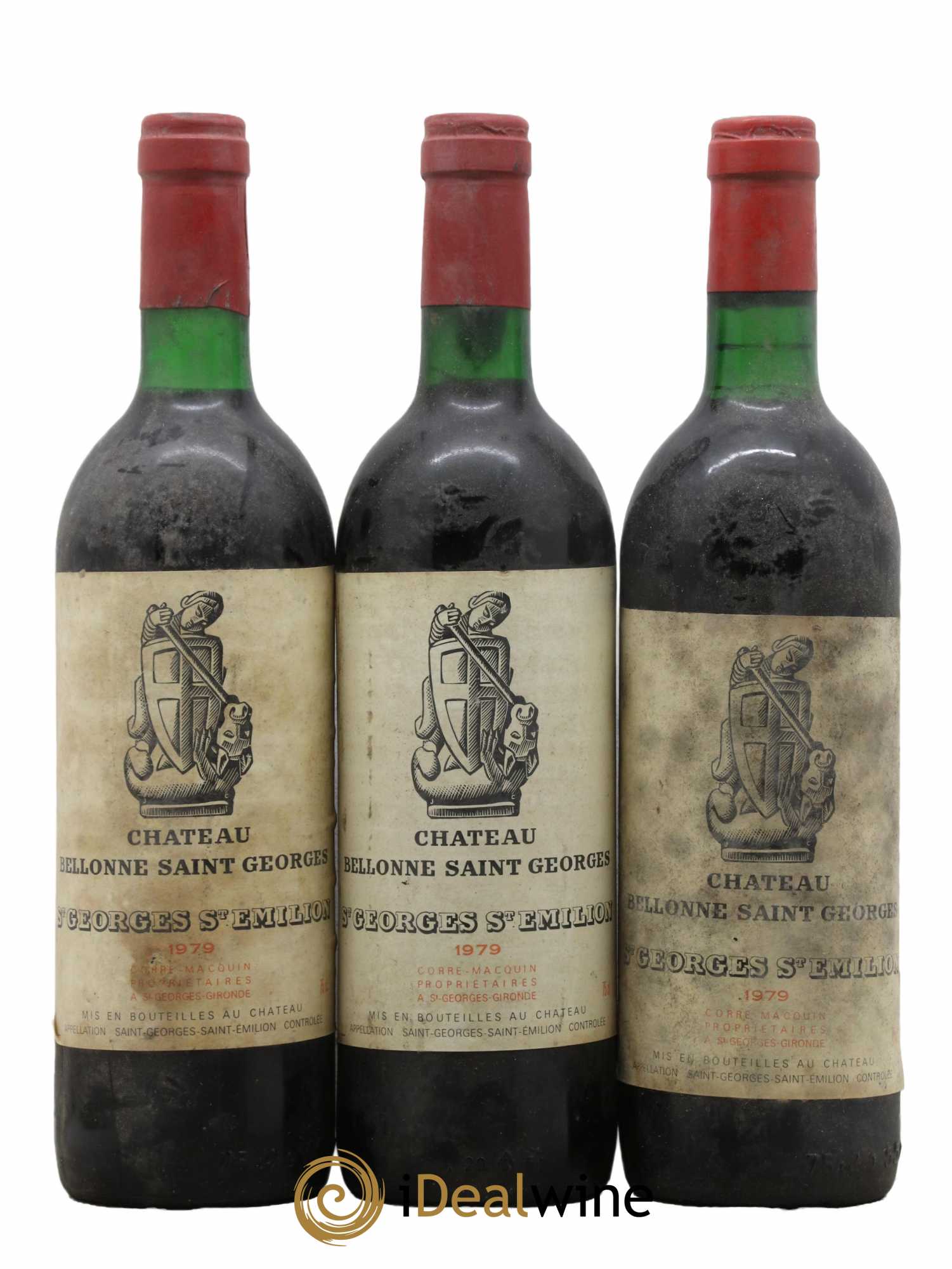 Bordeaux Saint Georges Saint Emilion Château Bellonne 1979 - Lot de 3 bouteilles - 0