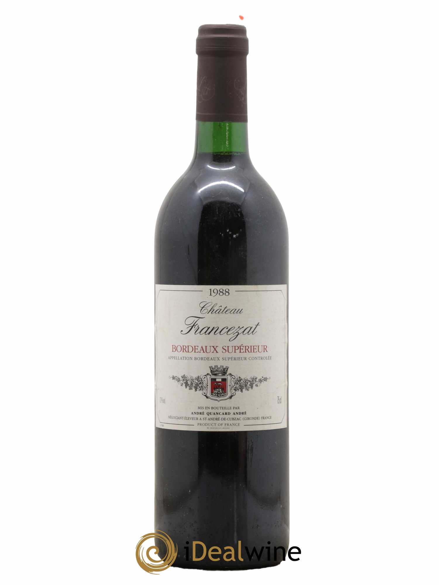 Bordeaux Château Francezat 1988 - Lot de 1 bouteille - 0