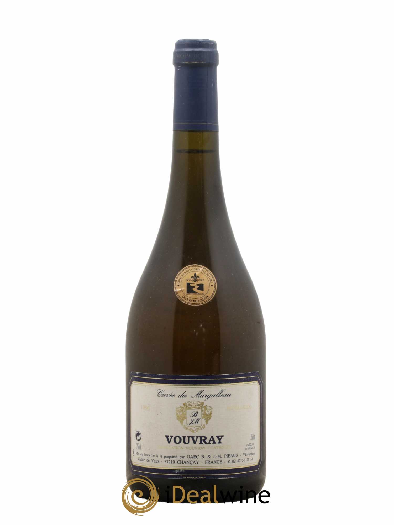 Vouvray Cuvée du Margalleau Domaine Pieaux 1996 - Lot de 1 bouteille - 0