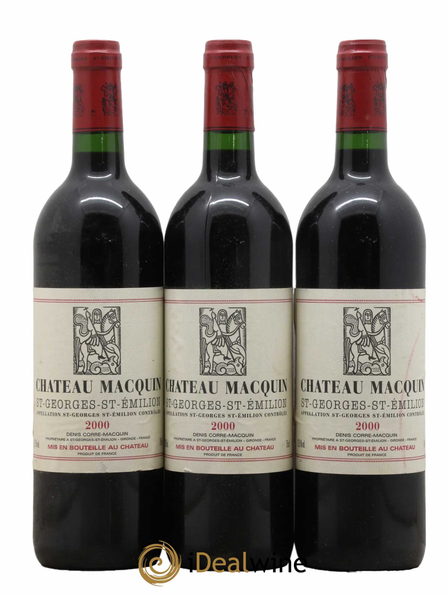 Bordeaux Saint-Georges Saint-Emilion Château Macquin 2000 - Lot de 3 bouteilles - 0
