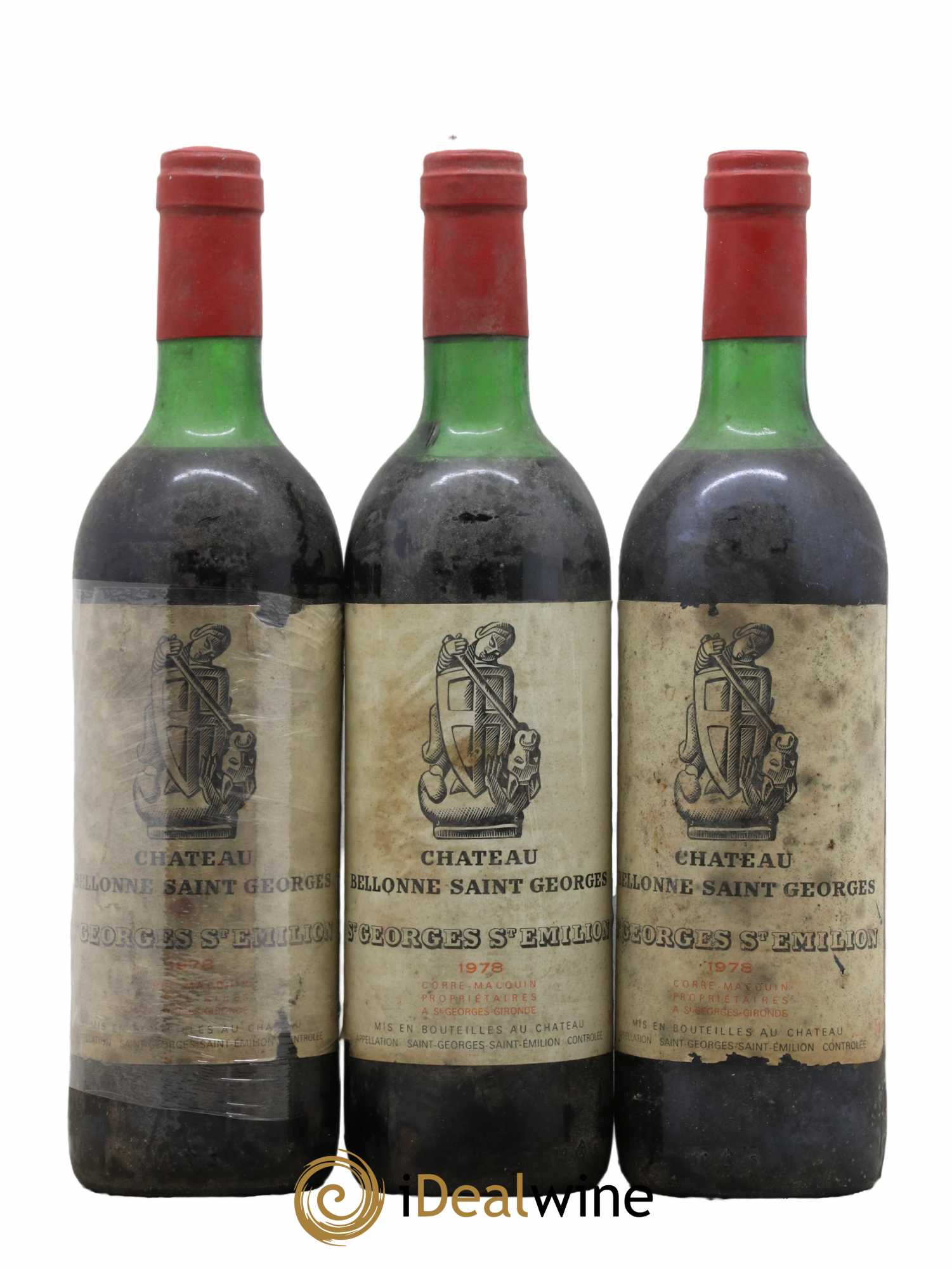 Bordeaux Saint Georges Saint Emilion Château Bellonne 1978 - Lot de 3 bouteilles - 0