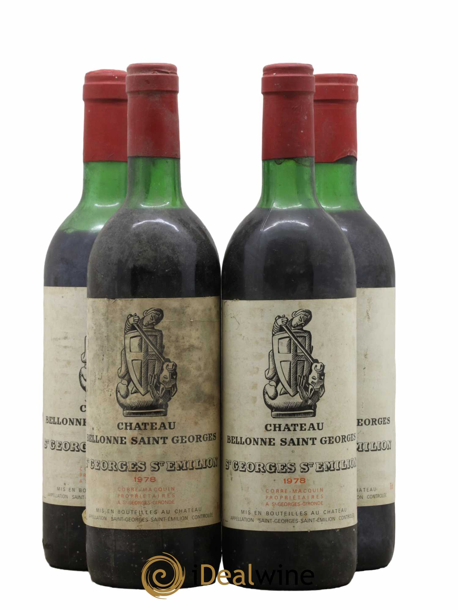 Bordeaux Saint Georges Saint Emilion Château Bellonne 1978 - Lot de 4 bouteilles - 0