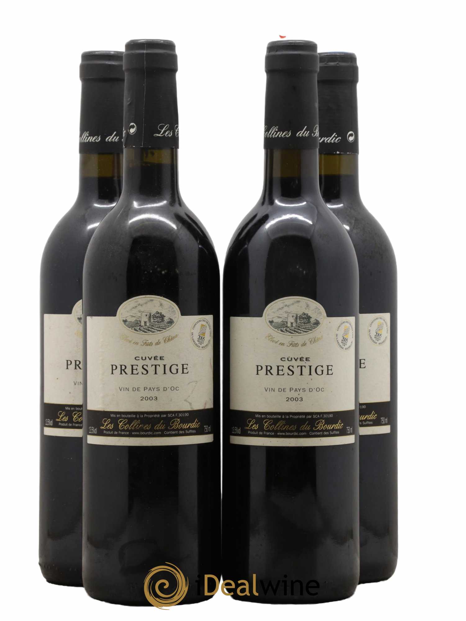 Pays d'Oc Les Collines du Bourdic Cuvée Prestige 2003 - Lot de 4 bouteilles - 0