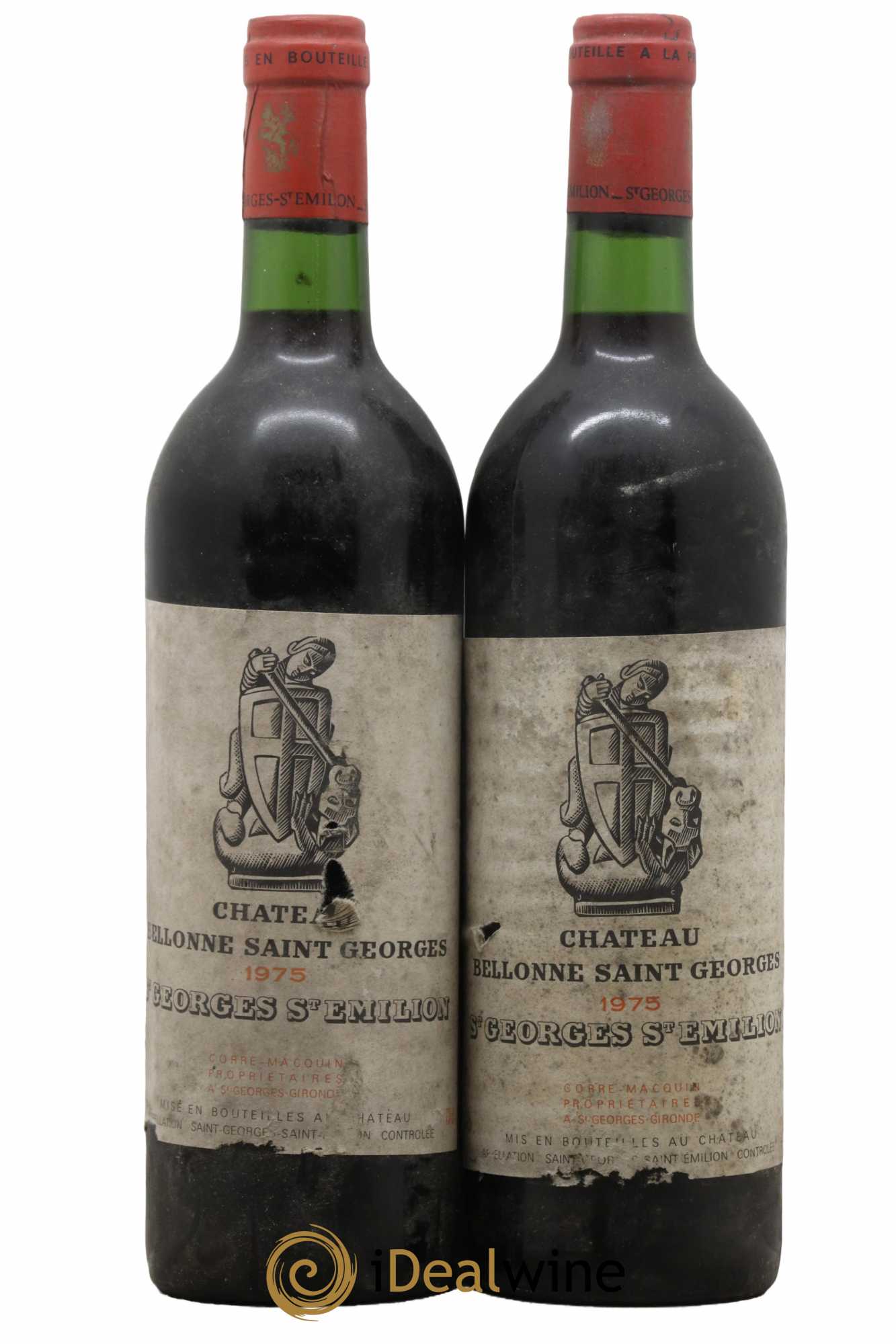 Bordeaux Saint Georges Saint Emilion Château Bellonne 1975 - Lot of 2 bottles - 0