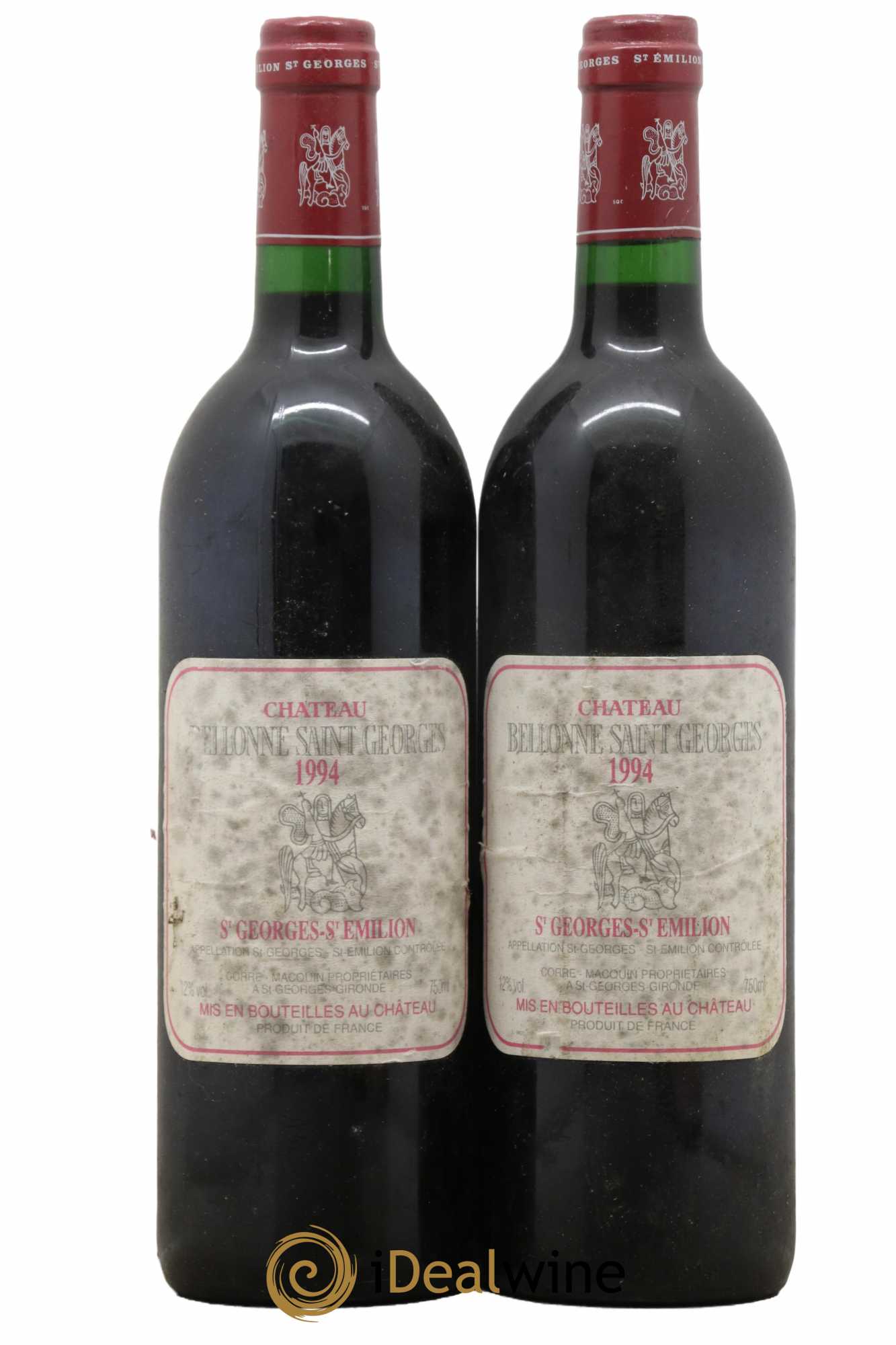 Bordeaux Saint Georges Saint Emilion Château Bellonne 1994 - Lot de 2 bouteilles - 0