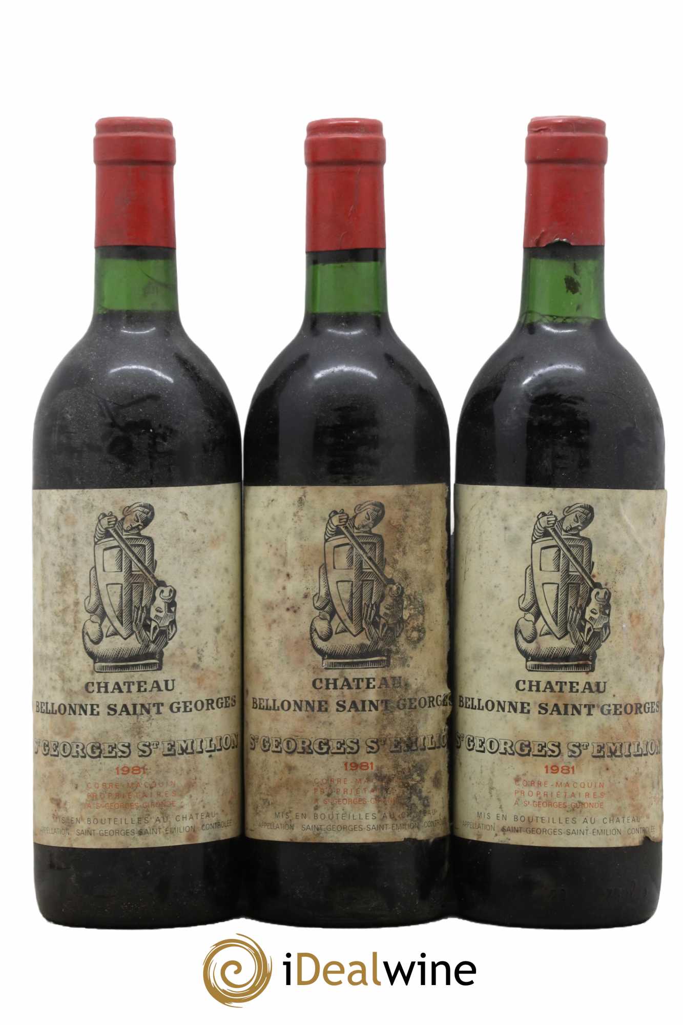 Bordeaux Saint Georges Saint Emilion Château Bellonne 1981 - Lot de 3 bouteilles - 0