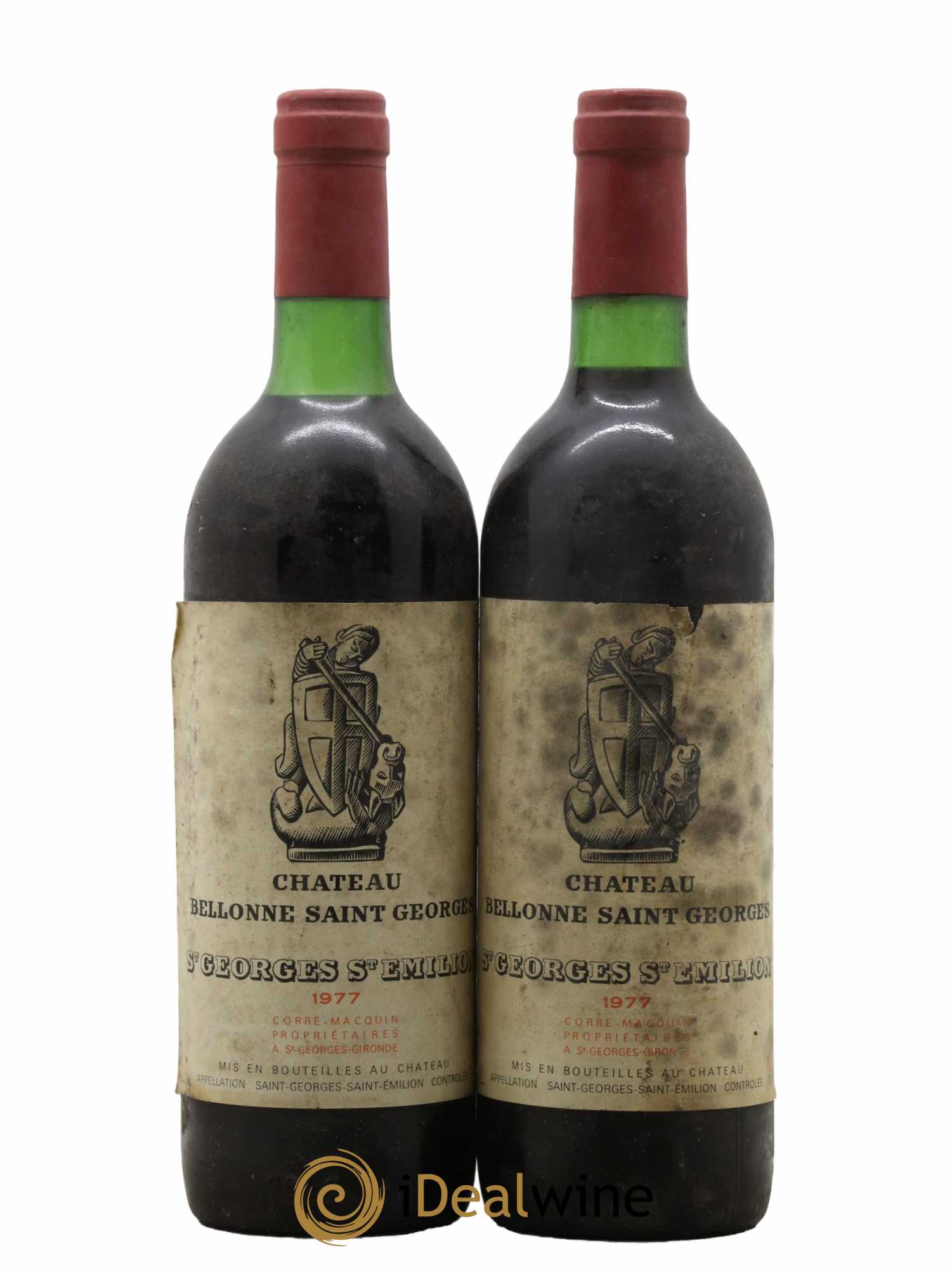 Bordeaux Saint Georges Saint Emilion Château Bellonne 1977 - Lot de 2 bouteilles - 0