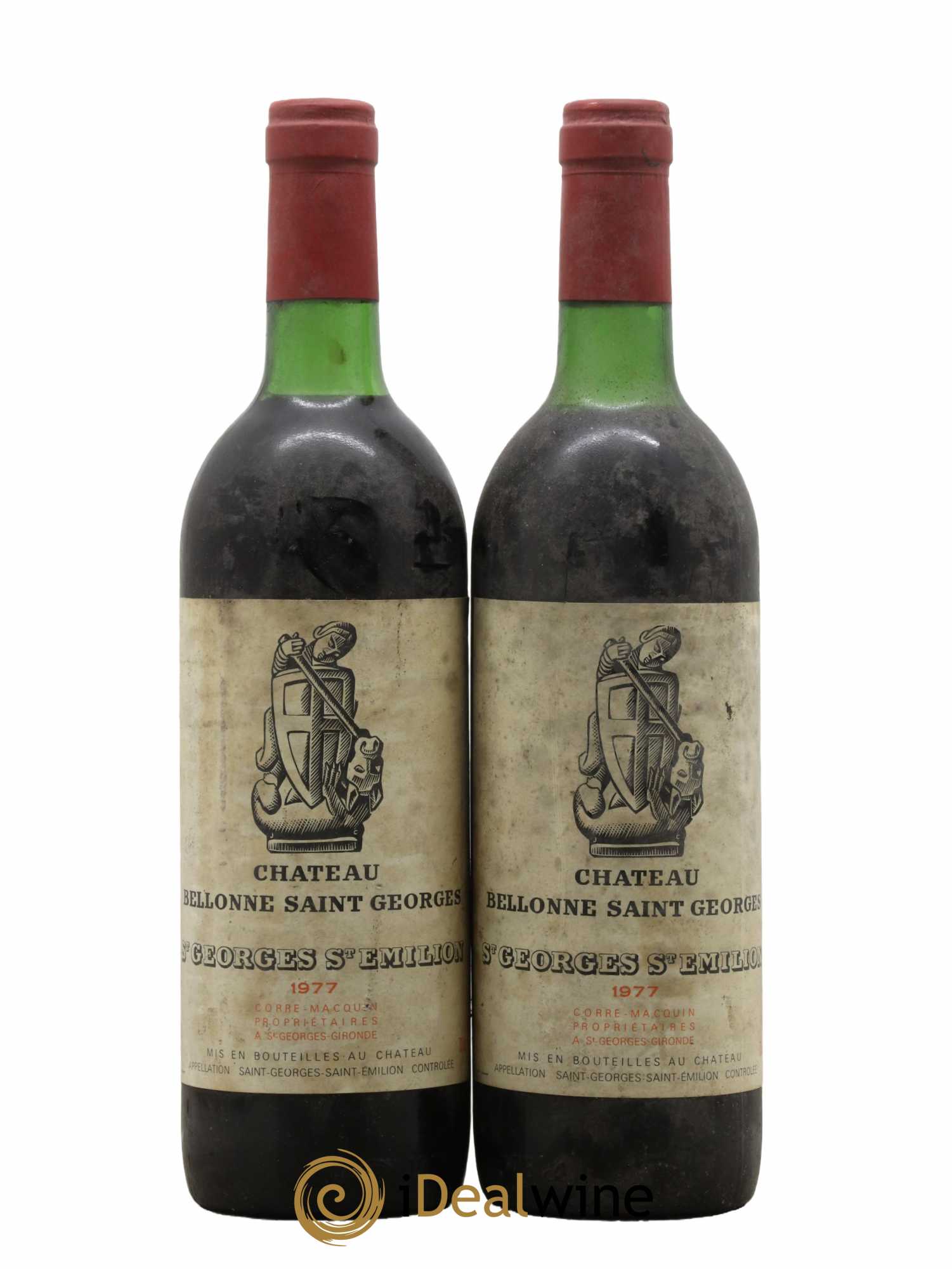 Bordeaux Saint Georges Saint Emilion Château Bellonne 1977 - Lot de 2 bouteilles - 0