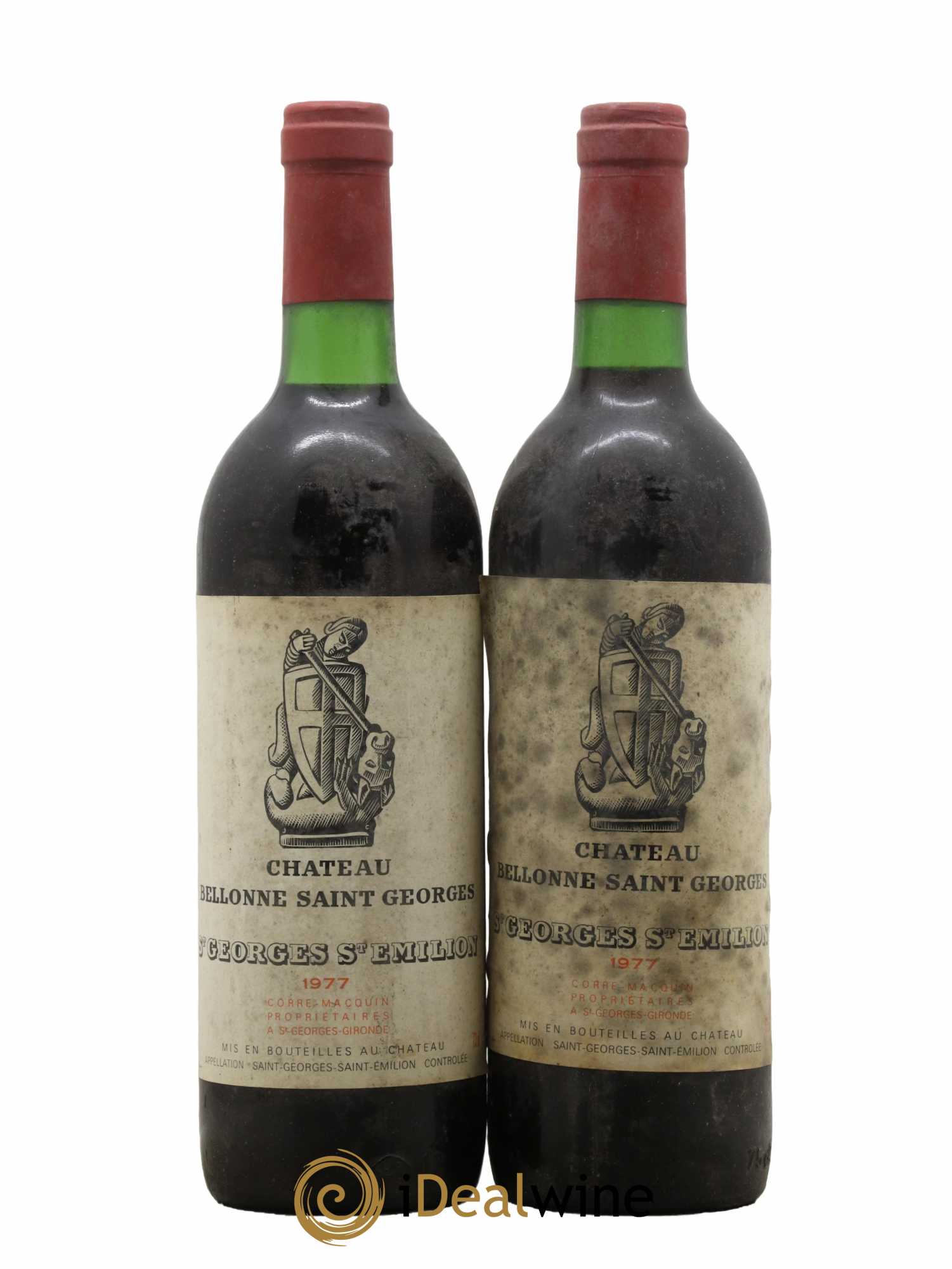 Bordeaux Saint Georges Saint Emilion Château Bellonne 1977 - Lot de 2 bouteilles - 0