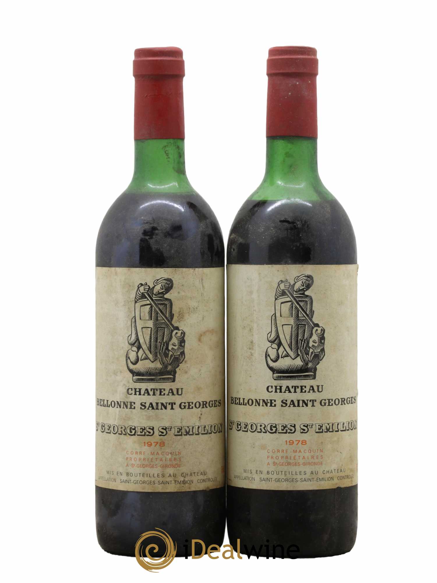 Bordeaux Saint Georges Saint Emilion Château Bellonne 1978 - Lot de 2 bouteilles - 0