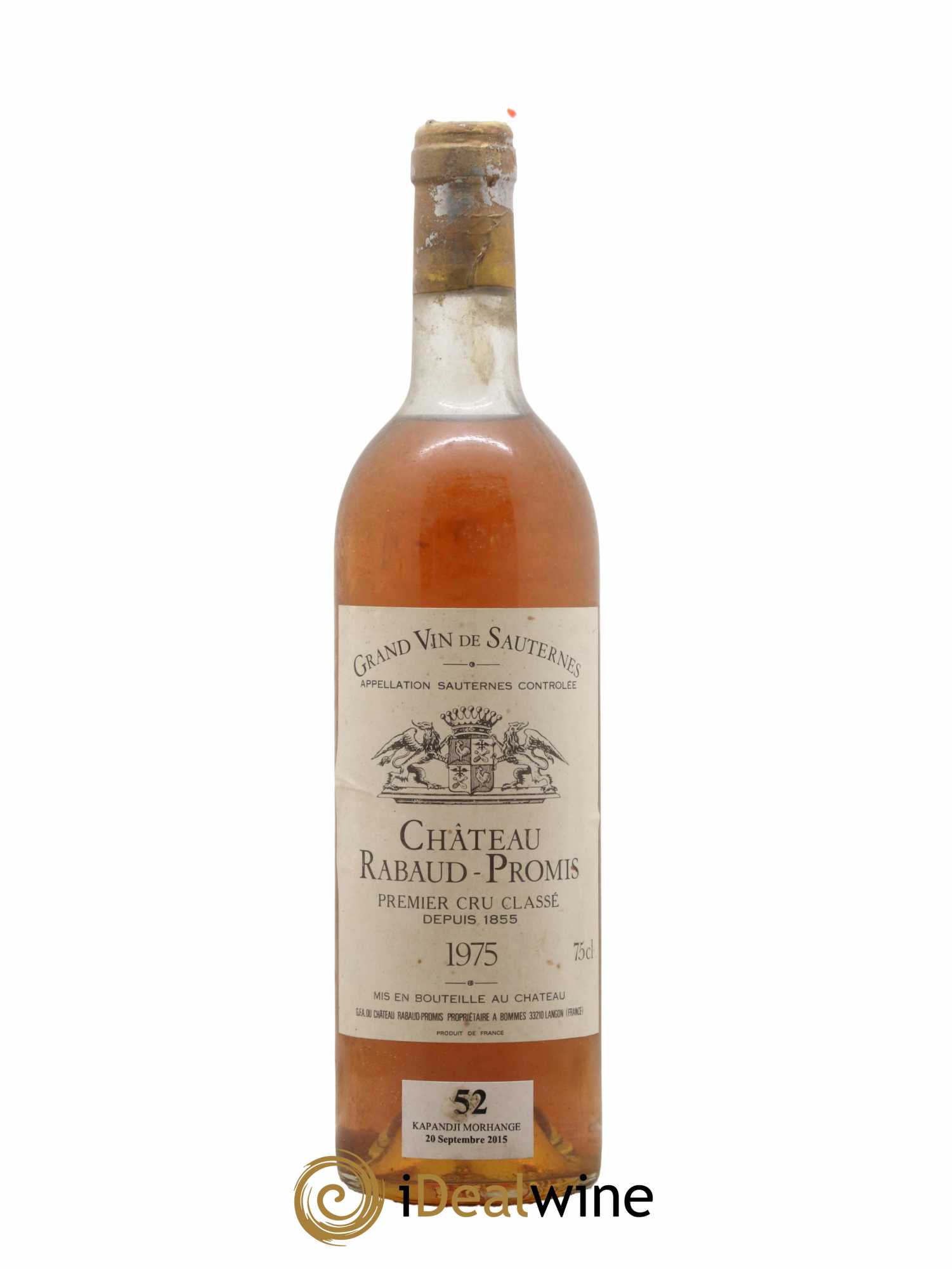 Château Rabaud Promis 1er Grand Cru Classé 1975 - Posten von 1 Flasche - 0