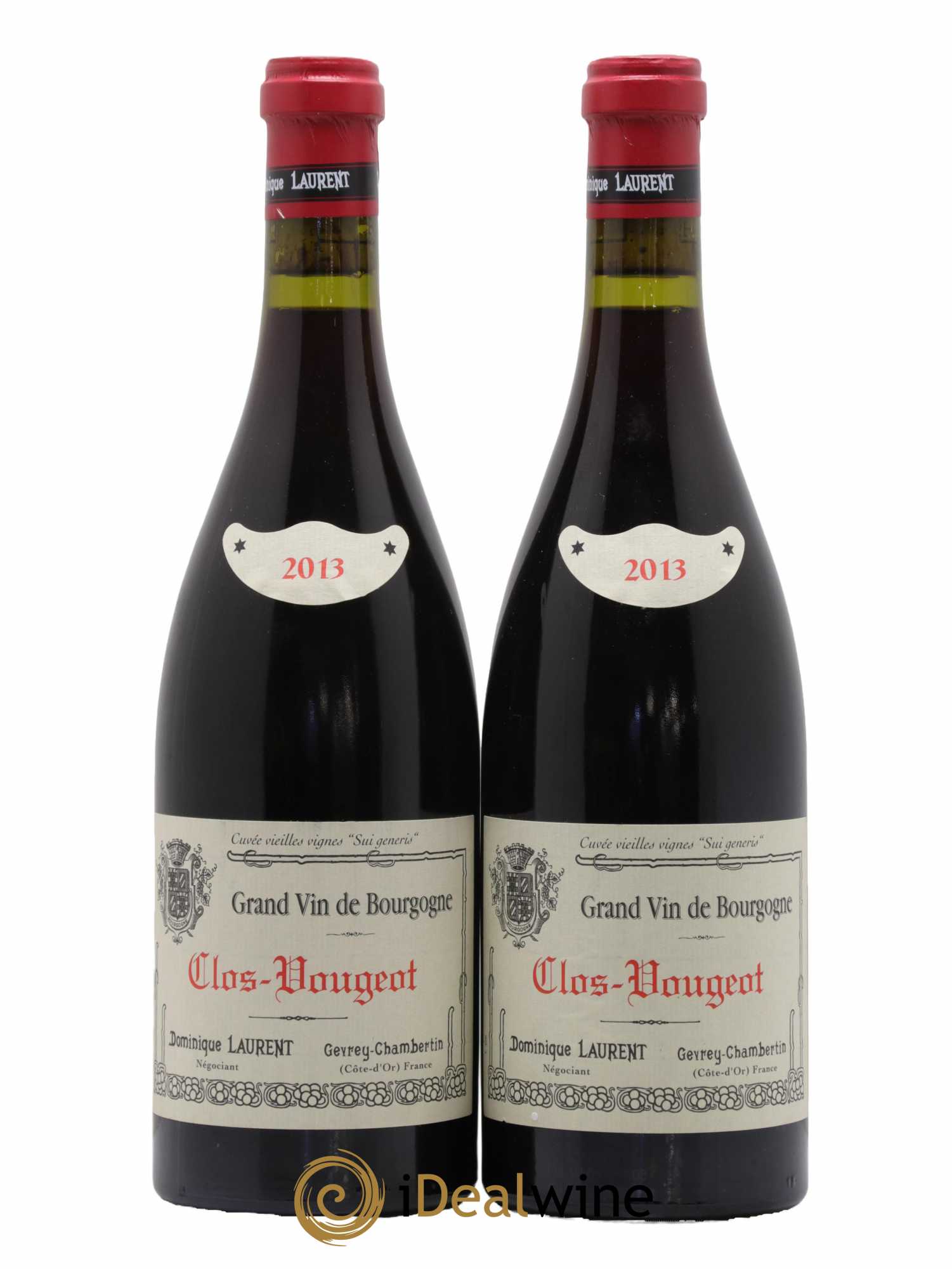 Clos de Vougeot Grand Cru Vieilles vignes Sui Generis Dominique Laurent 2013 - Lot de 2 bouteilles - 0