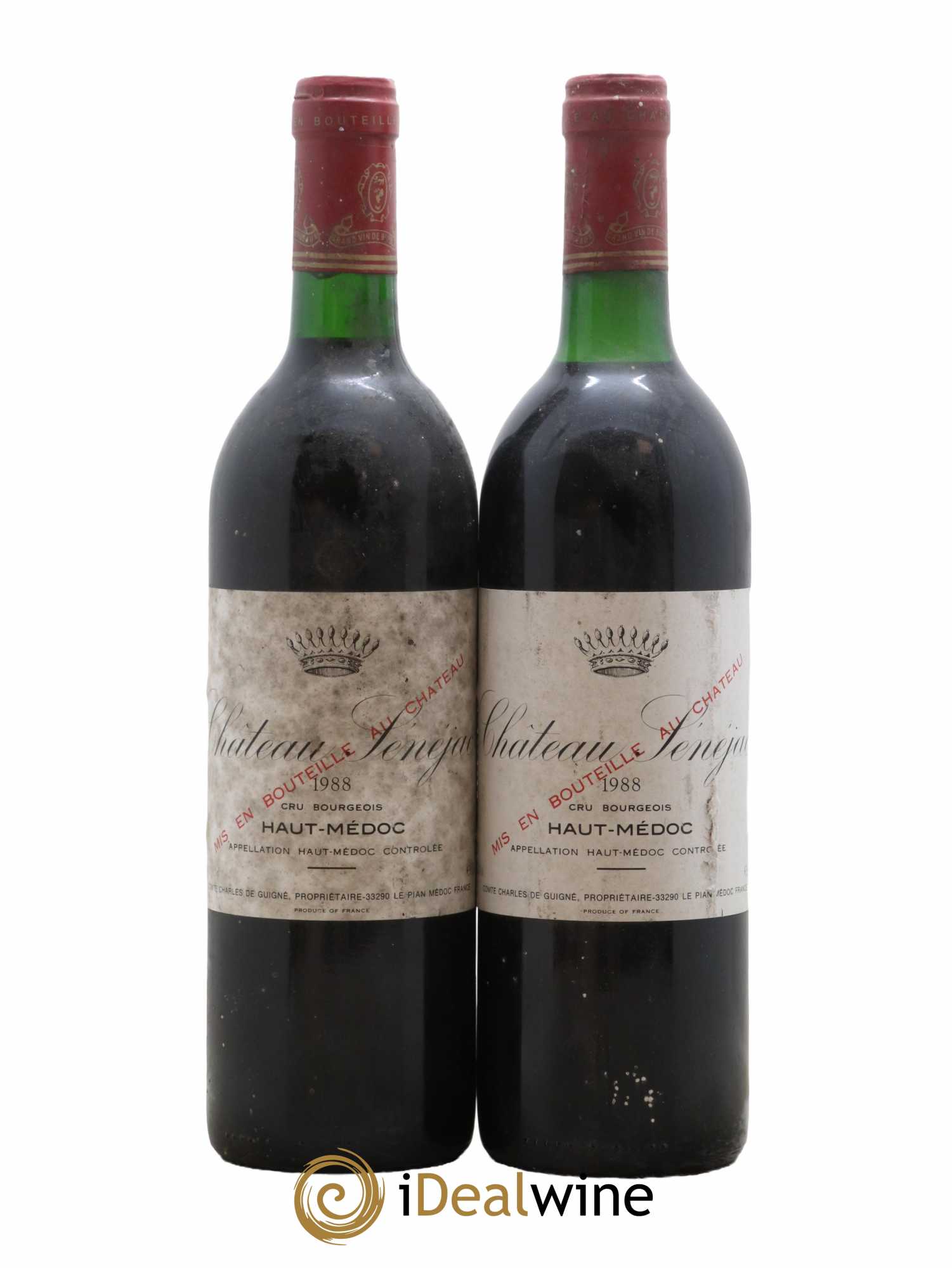 Château Sénejac Cru Bourgeois 1988 - Lot de 2 bouteilles - 0