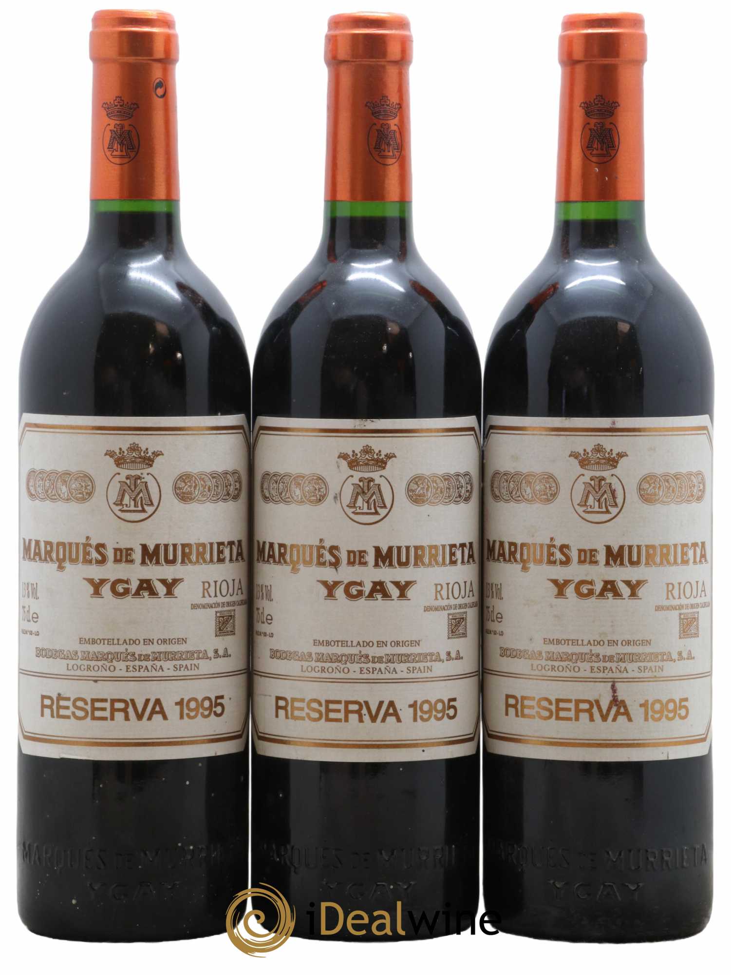 Rioja DOCA Reserva Marqués de Murrieta 1995 - Posten von 3 Flaschen - 0